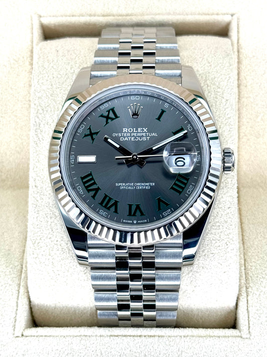 2023 Rolex Datejust 41mm 126334 Stainless Steel Jubilee Wimbledon Dial - MyWatchLLC