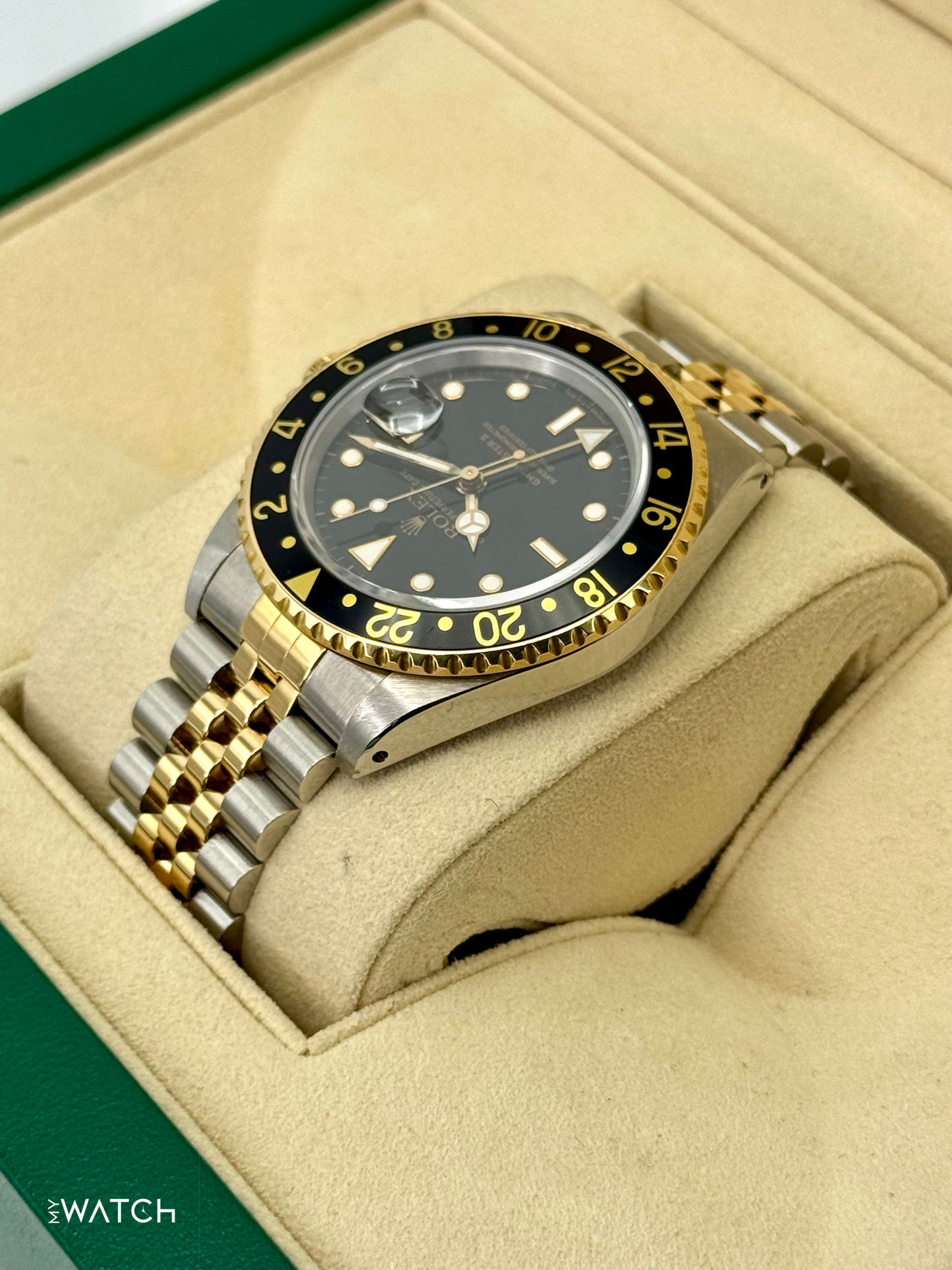 1988 Rolex GMT-Master II 40mm 16713 Two-Tone Jubilee Black Dial - MyWatchLLC