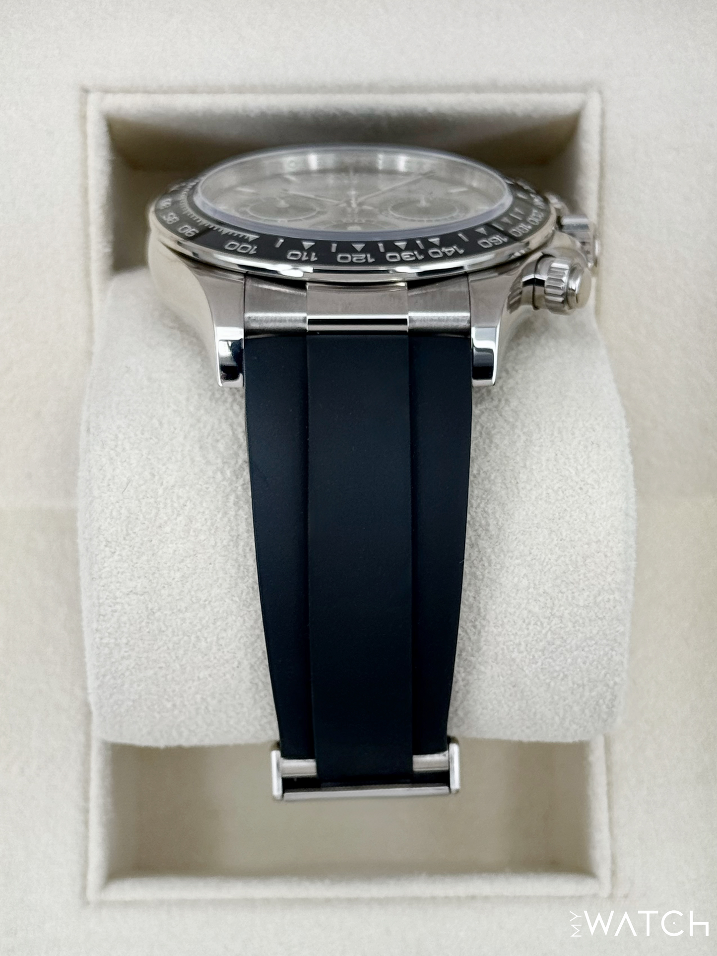 2023 Rolex Daytona 40mm 126519LN White Gold Oysterflex Silver Ghost Dial