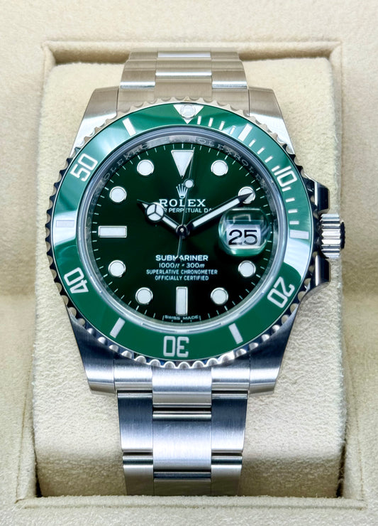 NEW 2019 Submariner Date "Hulk" 40mm 116610LV Stainless Steel Green Dial - MyWatchLLC