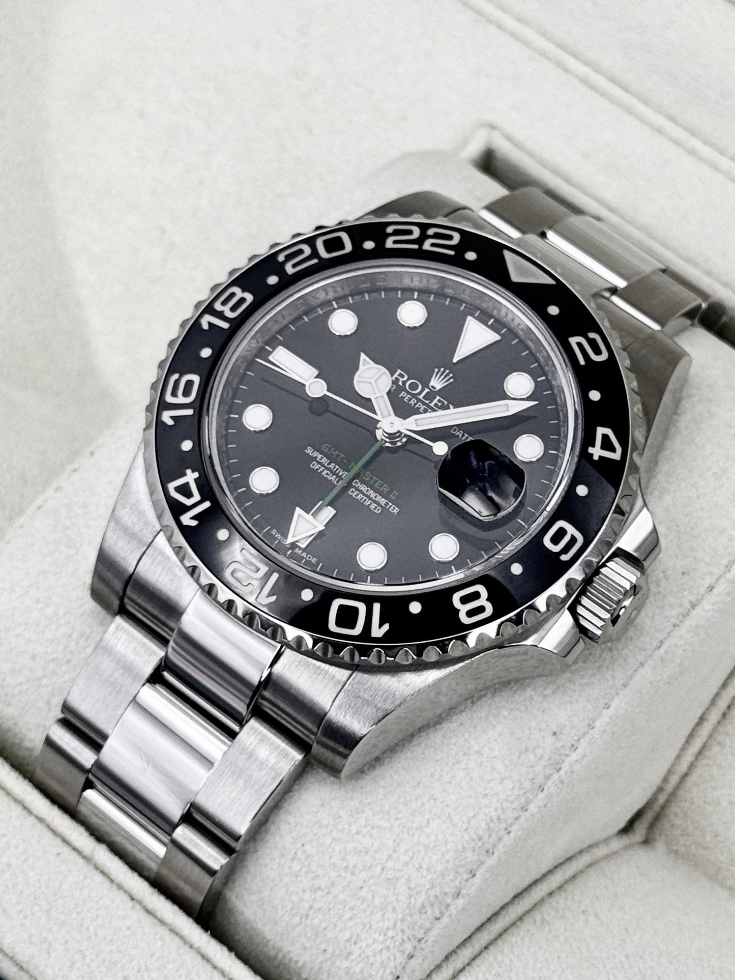 2007 Rolex GMT-Master II 40mm 116710LN Stainless Steel Black Dial (Rolex Service Card)