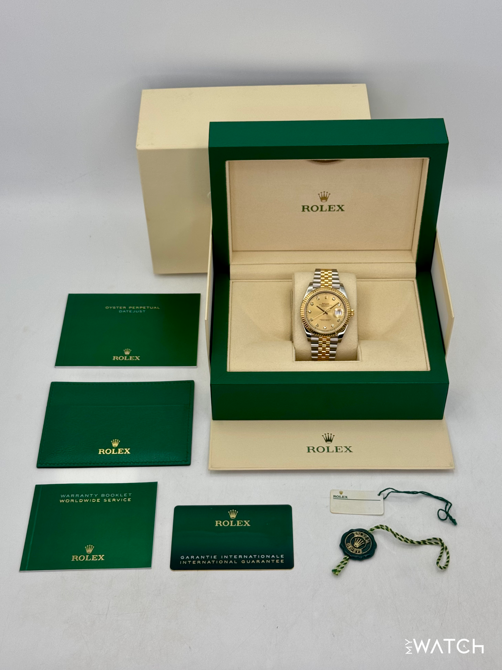 2023 Rolex Datejust 41mm 126333 Two-Tone Jubilee Champagne Diamond Dial - MyWatchLLC