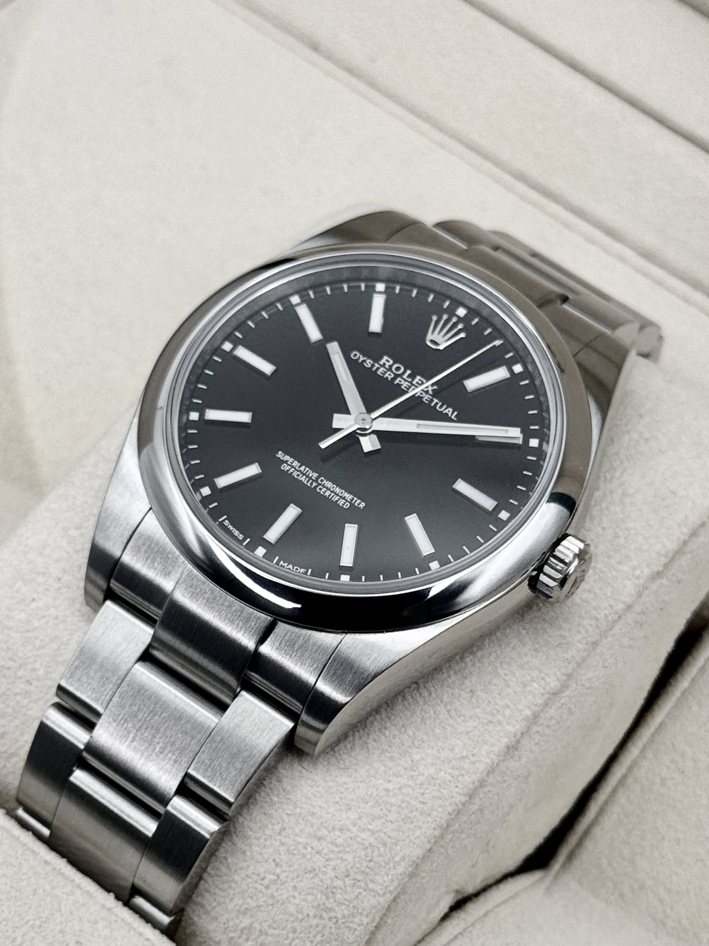 2019 Rolex Oyster Perpetual 39mm 114300 Stainless Steel Black Dial