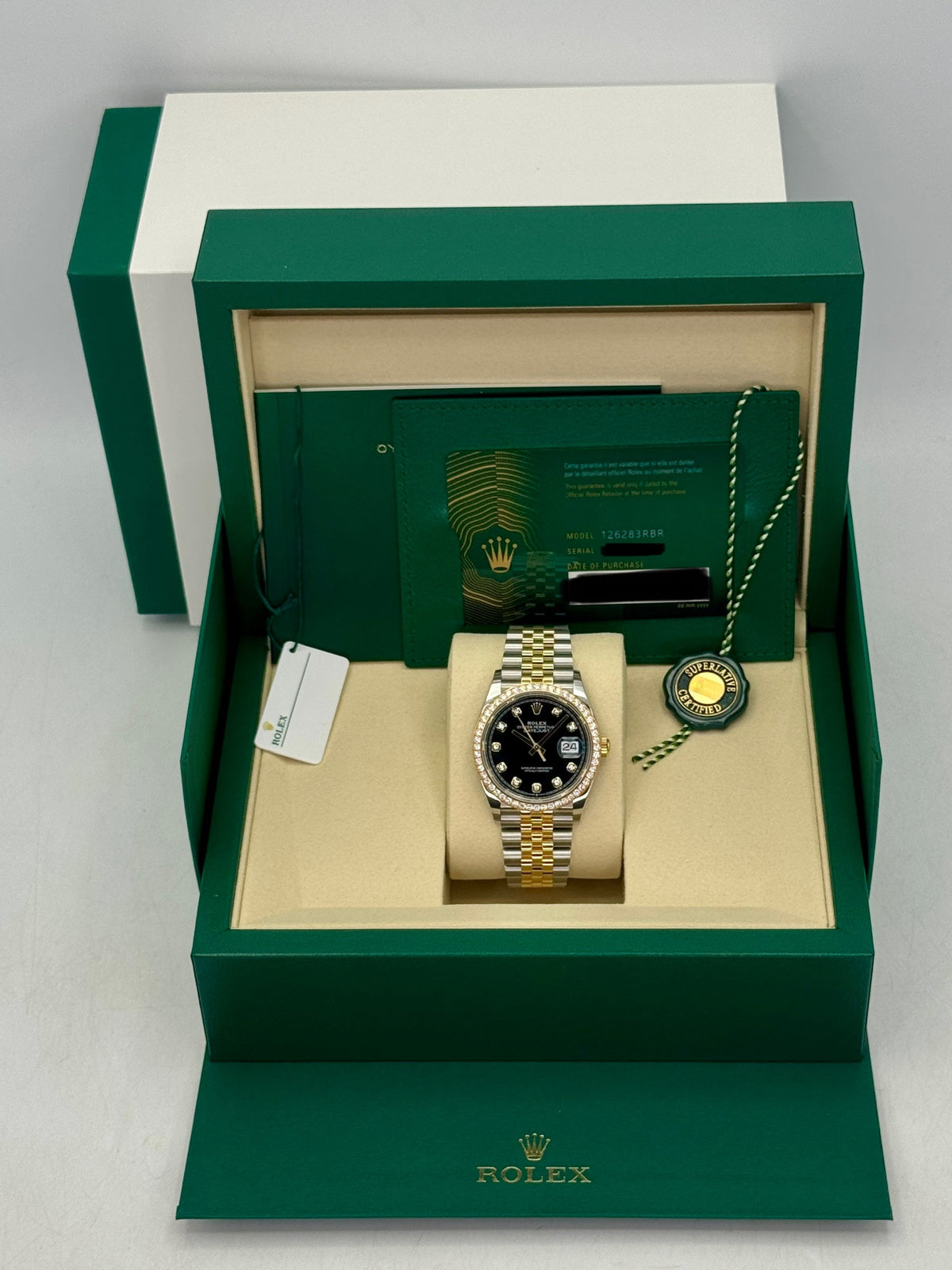 NEW 2026 Rolex Datejust 36mm 126283RBR Two-Tone Jubilee Diamond Bezel Black Diamond Dial
