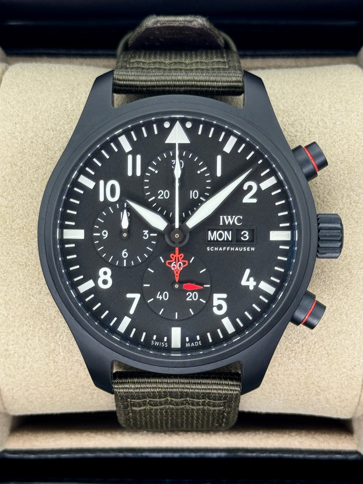 2021 IWC Pilot Chronograph Top Gun 44mm IW389104 Ceramic Black Dial