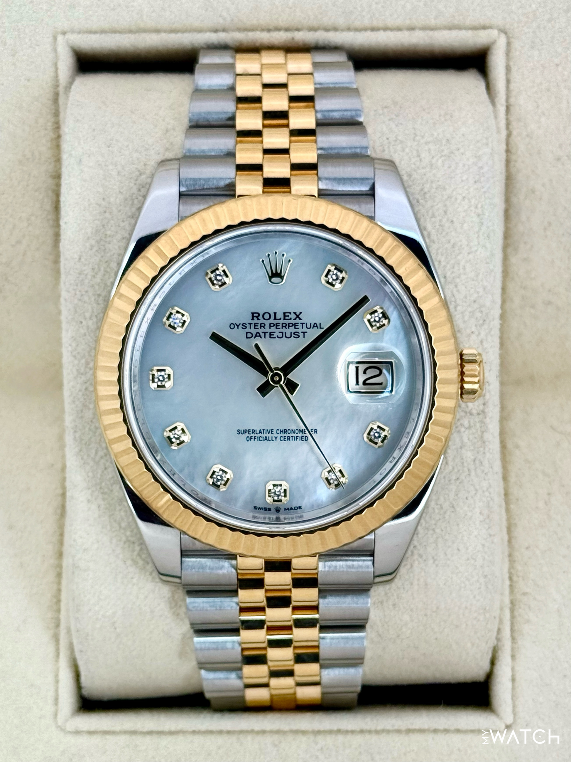 2020 Rolex Datejust 41mm 126333 Two-Tone Jubilee MOP Diamond Dial - MyWatchLLC