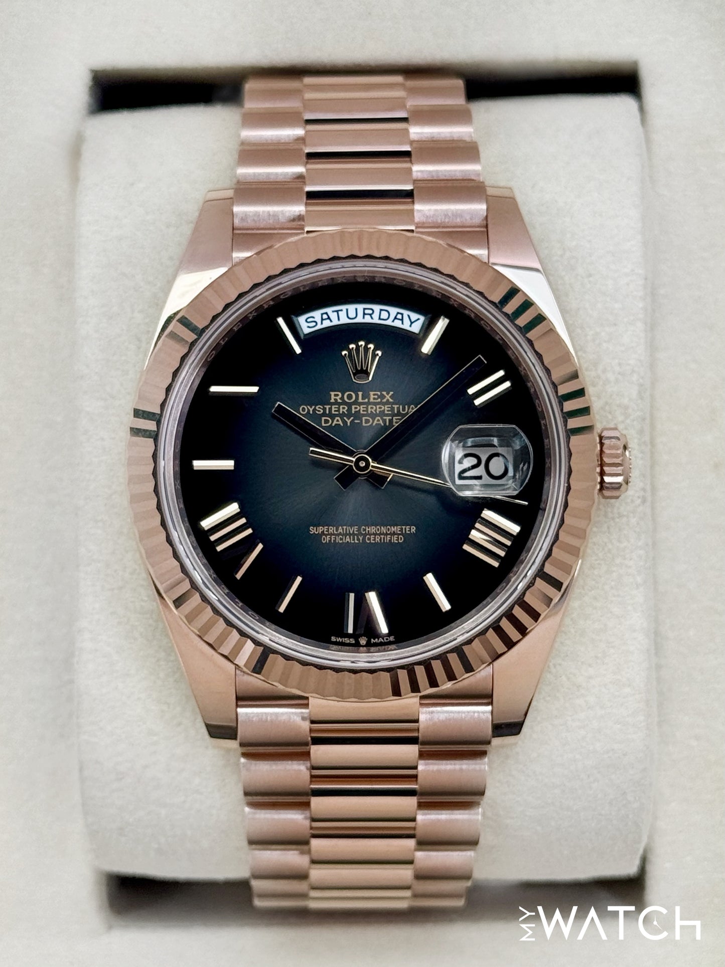 NEW 2025 Rolex Day-Date 40mm 228235 Presidential Slate Ombre Dial