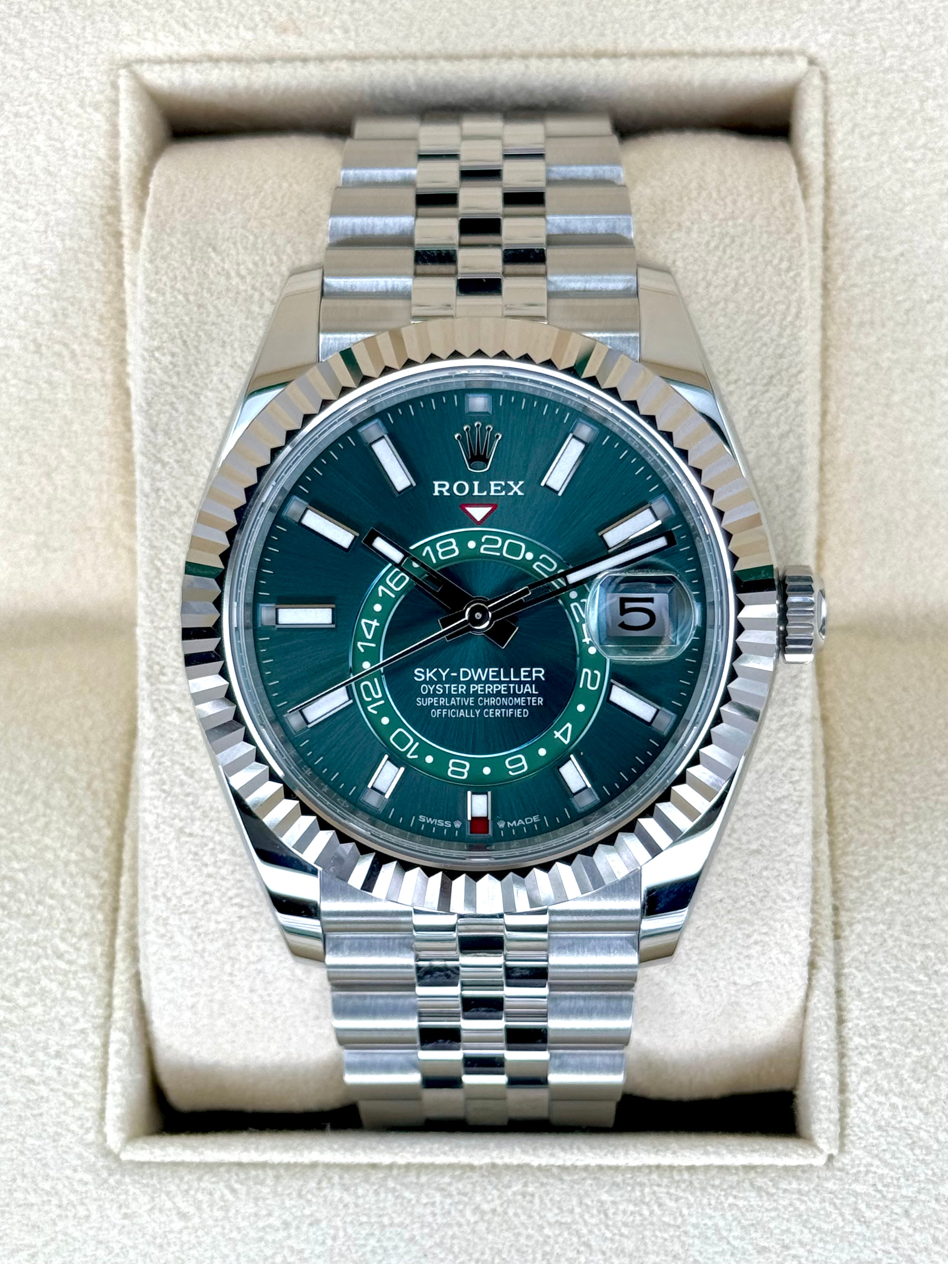 NEW 2024 Rolex Sky Dweller 42mm 336934 Jubilee Green Dial