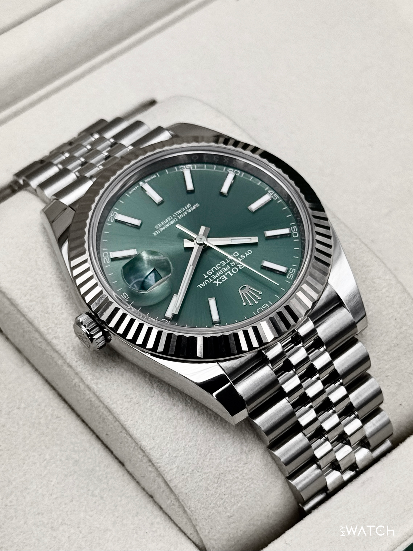 2025 Rolex Datejust 41mm 126334 Jubilee Green Dial - MyWatchLLC