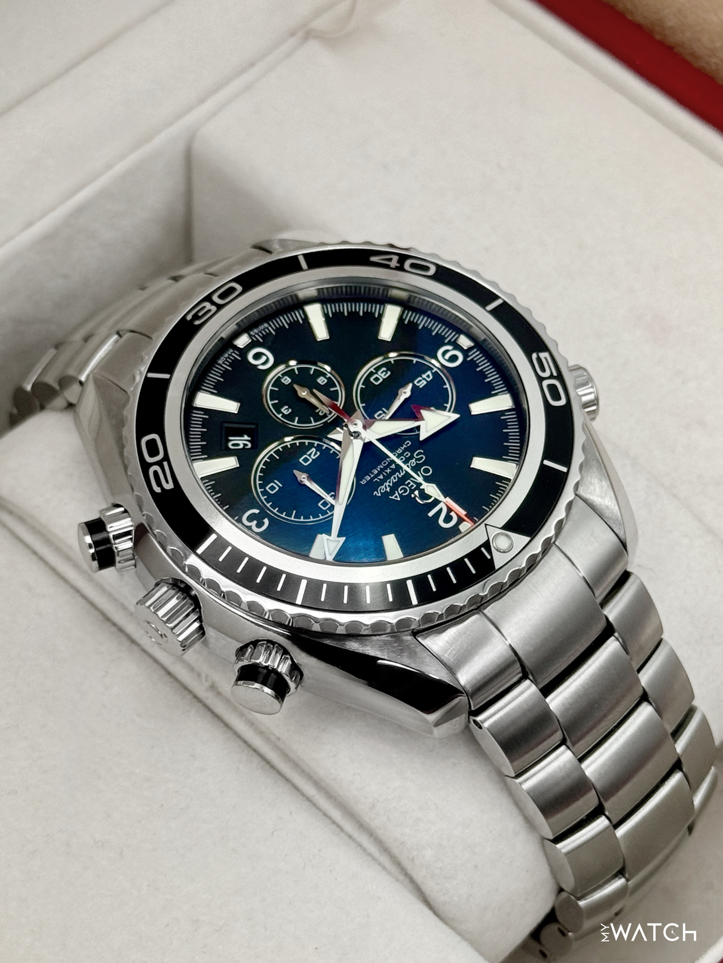 Omega Seamaster Planet Ocean Chronograph 45.5mm 2210.50.00 Black Dial - MyWatchLLC