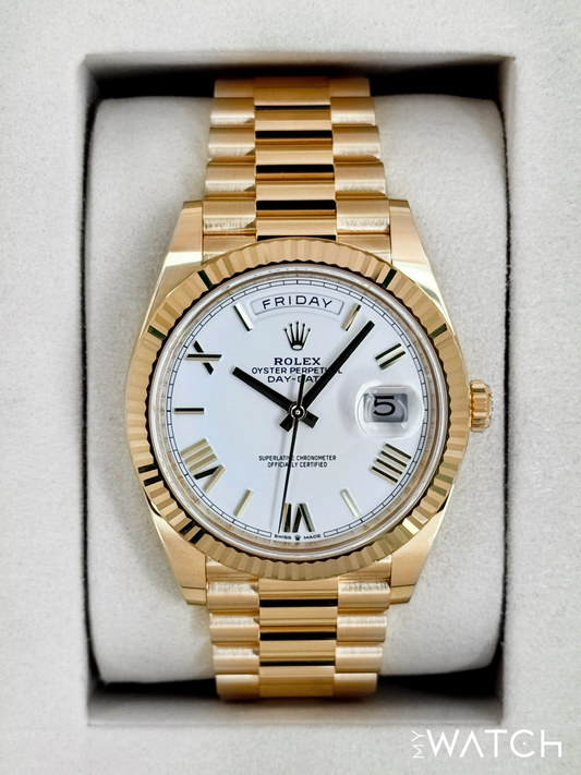 NEW 2025 Rolex Day-Date 40mm 228238 Presidential White Dial - MyWatchLLC