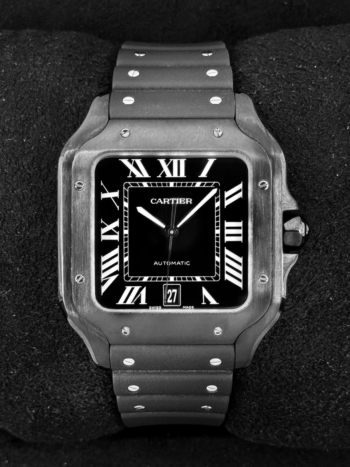 2024 Cartier Santos De Cartier 39.8mm WSSA0039 Black Steel Black Dial - Large - MyWatchLLC
