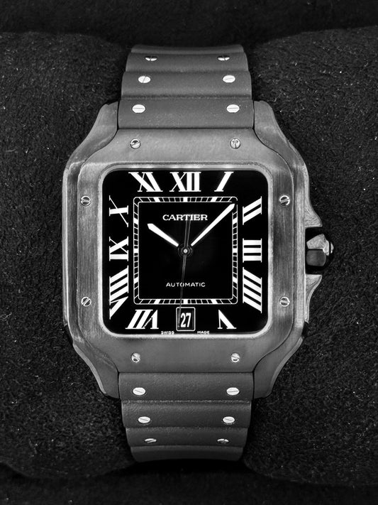 2024 Cartier Santos De Cartier 39.8mm WSSA0039 Black Steel Black Dial - Large - MyWatchLLC