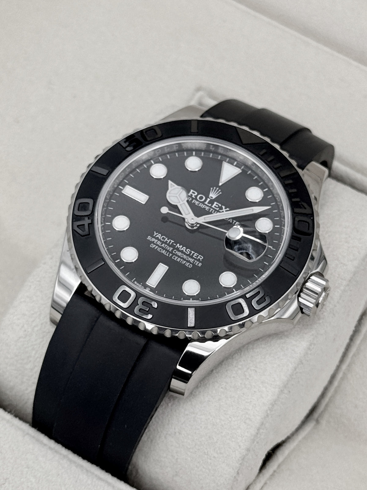 2021 Rolex Yacht-Master 42mm 226659 White Gold Oysterflex Black Dial