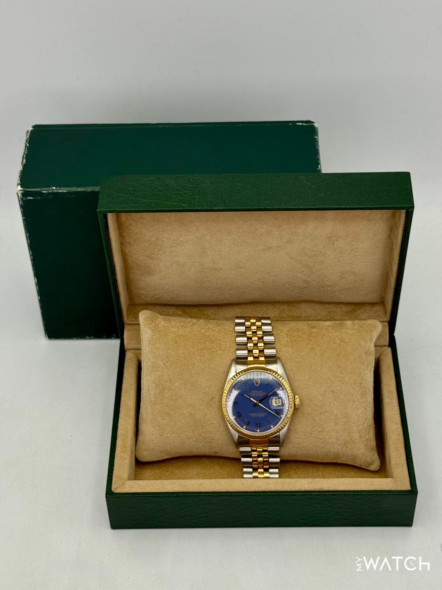 1985 Rolex Datejust 36mm 16013 Two-Tone Jubilee Blue Roman Numeral Dial