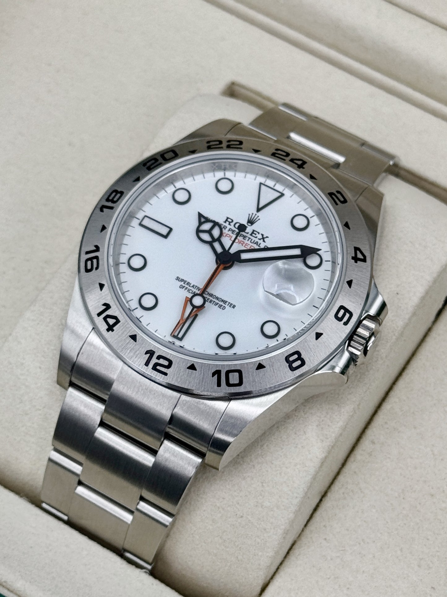 NEW 2026 Rolex Explorer II 42mm 226570 Stainless Steel Polar White Dial (NEW CARD AND STICKERED)