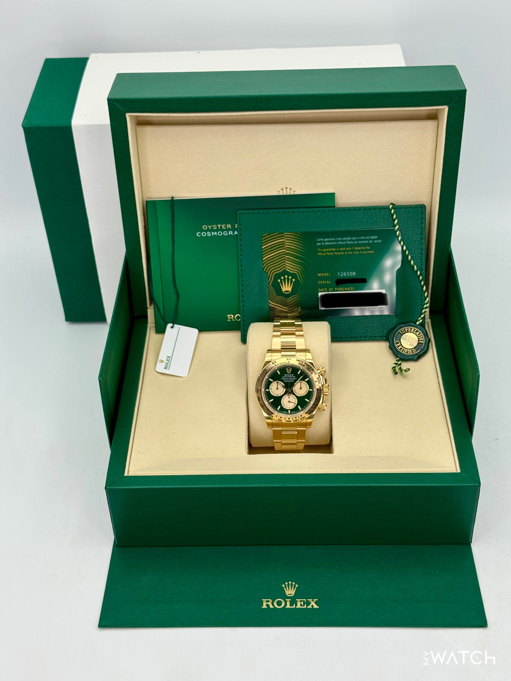 2025 Rolex Daytona "John Mayer" 40mm 126508 Yellow Gold Green Dial - MyWatchLLC