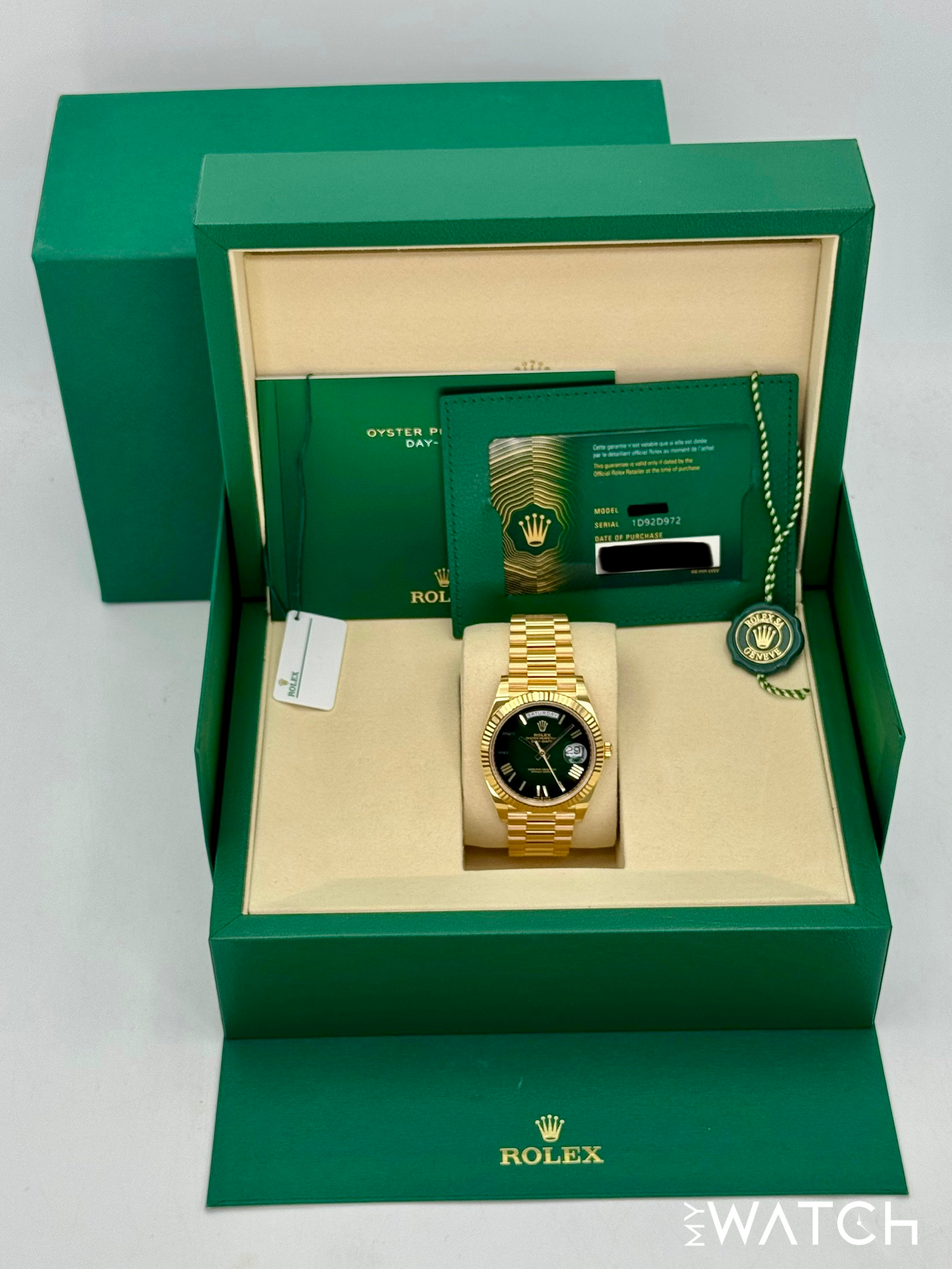 NEW 2025 Rolex Day-Date 40mm 228238 Presidential Green Ombre Dial