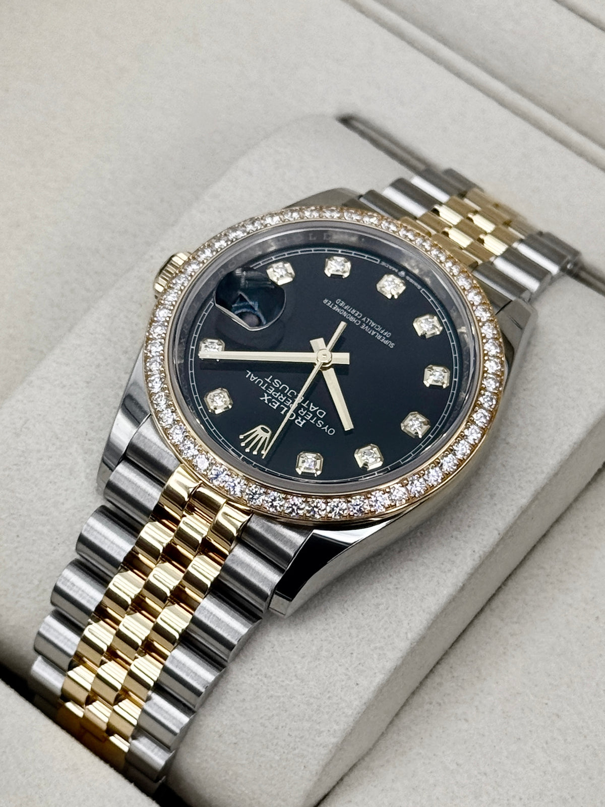 NEW 2026 Rolex Datejust 36mm 126283RBR Two-Tone Jubilee Diamond Bezel Black Diamond Dial