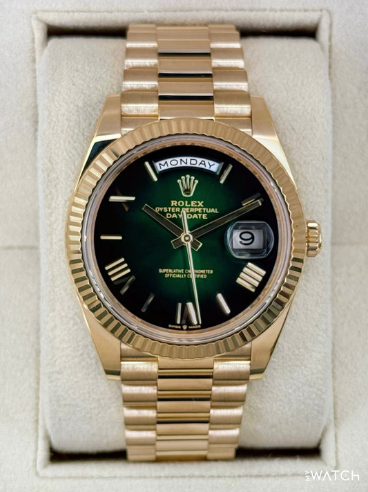 2025 Rolex Day-Date 40mm 228238 Presidential Green Ombre Dial