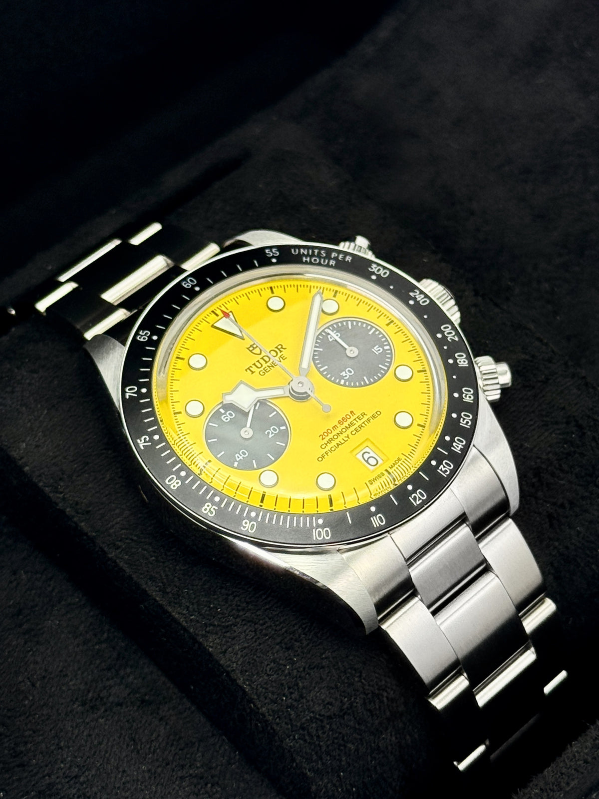 NEW 2026 Tudor Black Bay Chrono 39mm 79310N Stainless Steel Yellow Dial