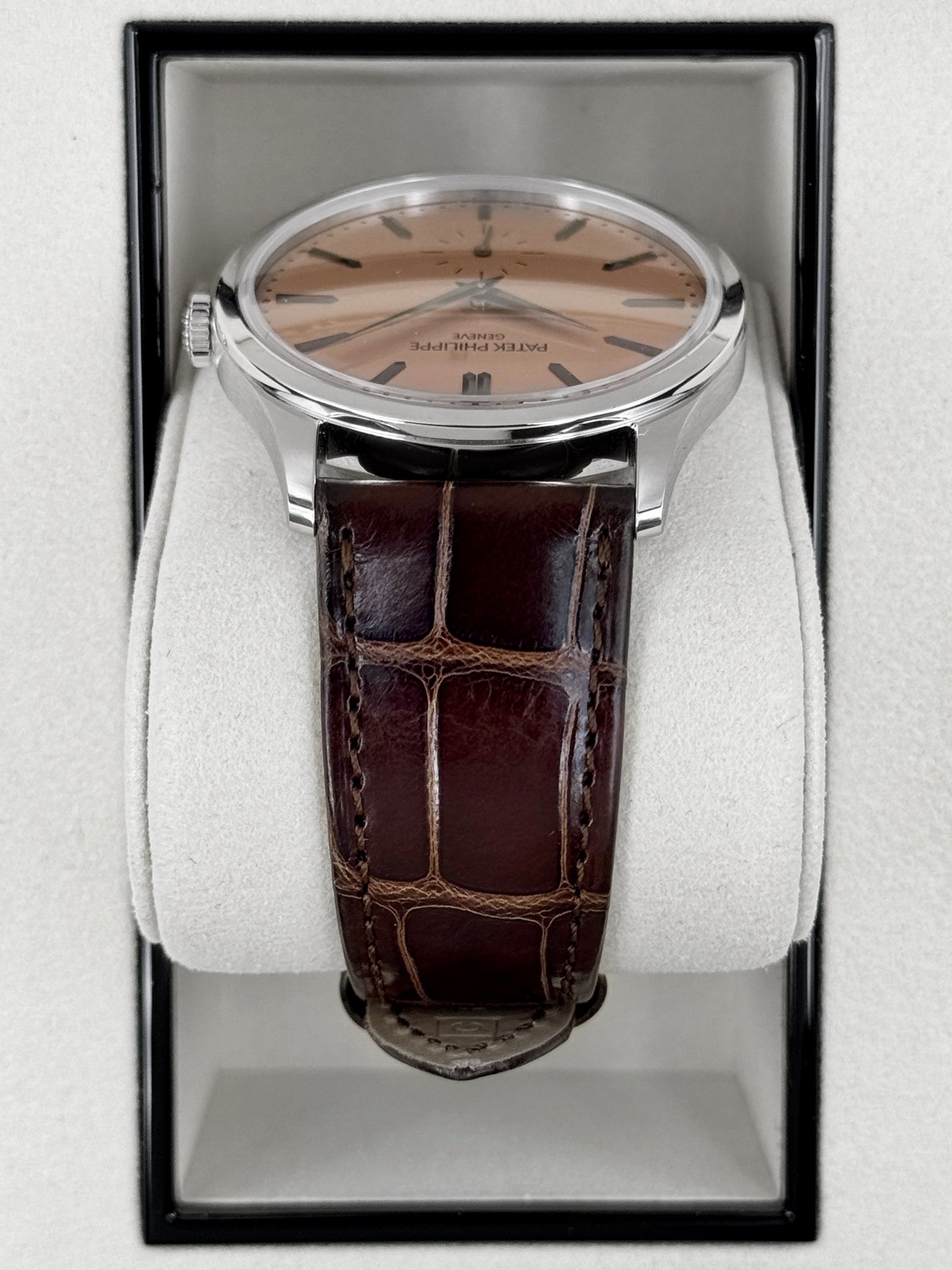 2026 Patek Philippe Calatrava 38mm 6196P Platinum Rose Gilt Opaline Dial