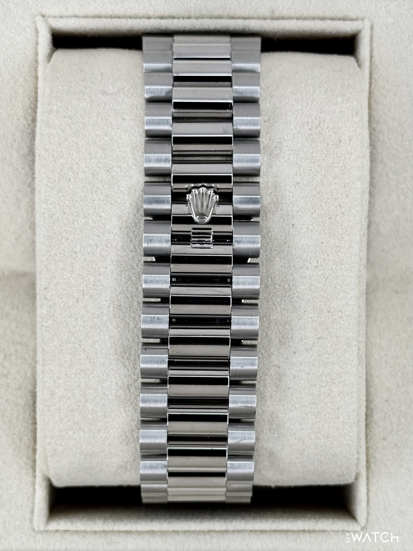 2021 Rolex Day-Date 40mm 228206 Platinum Ice Blue Diamond Dial - MyWatchLLC