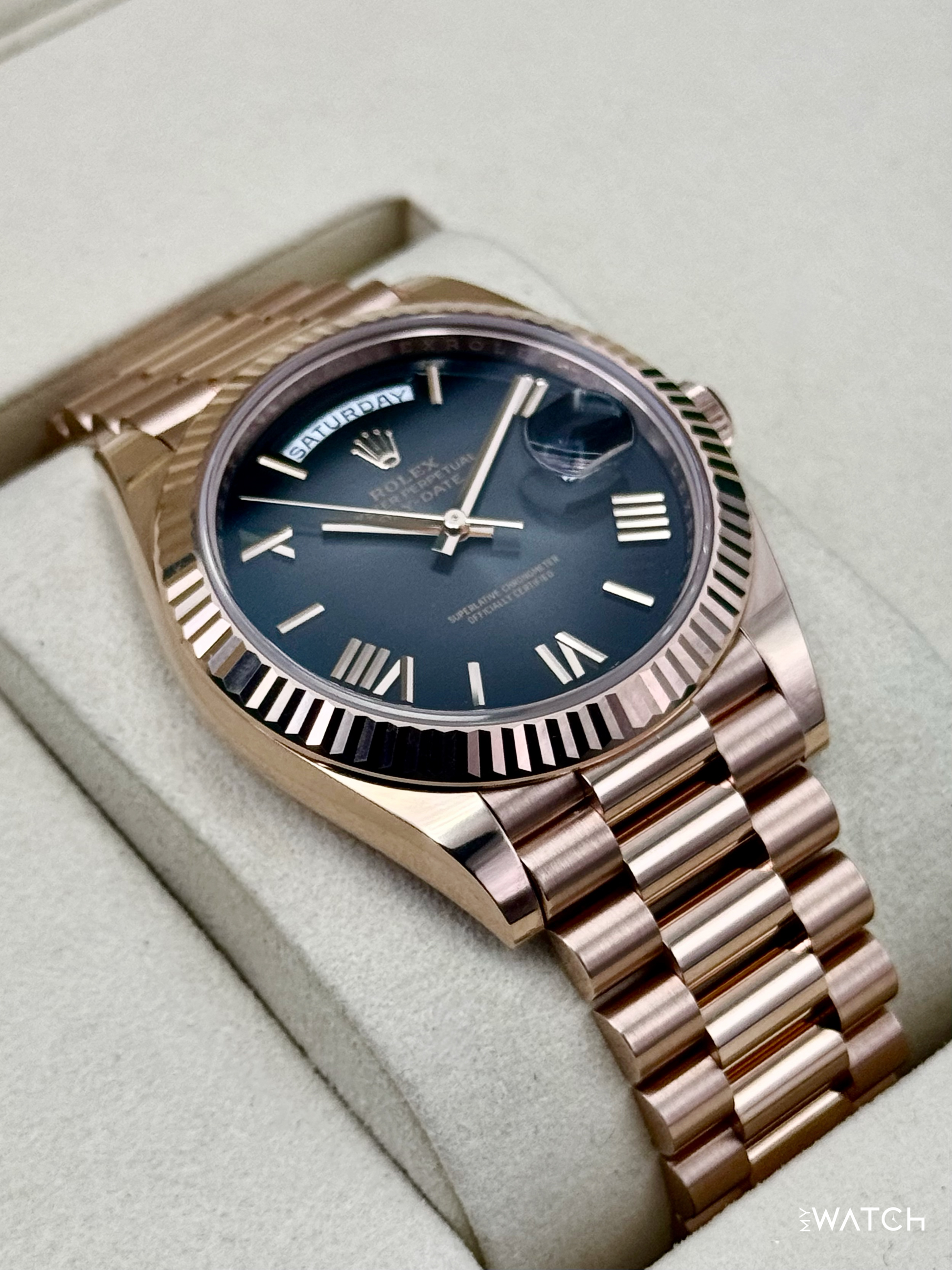 2025 Rolex Day-Date 40mm 228235 Presidential Slate Ombre Dial - MyWatchLLC