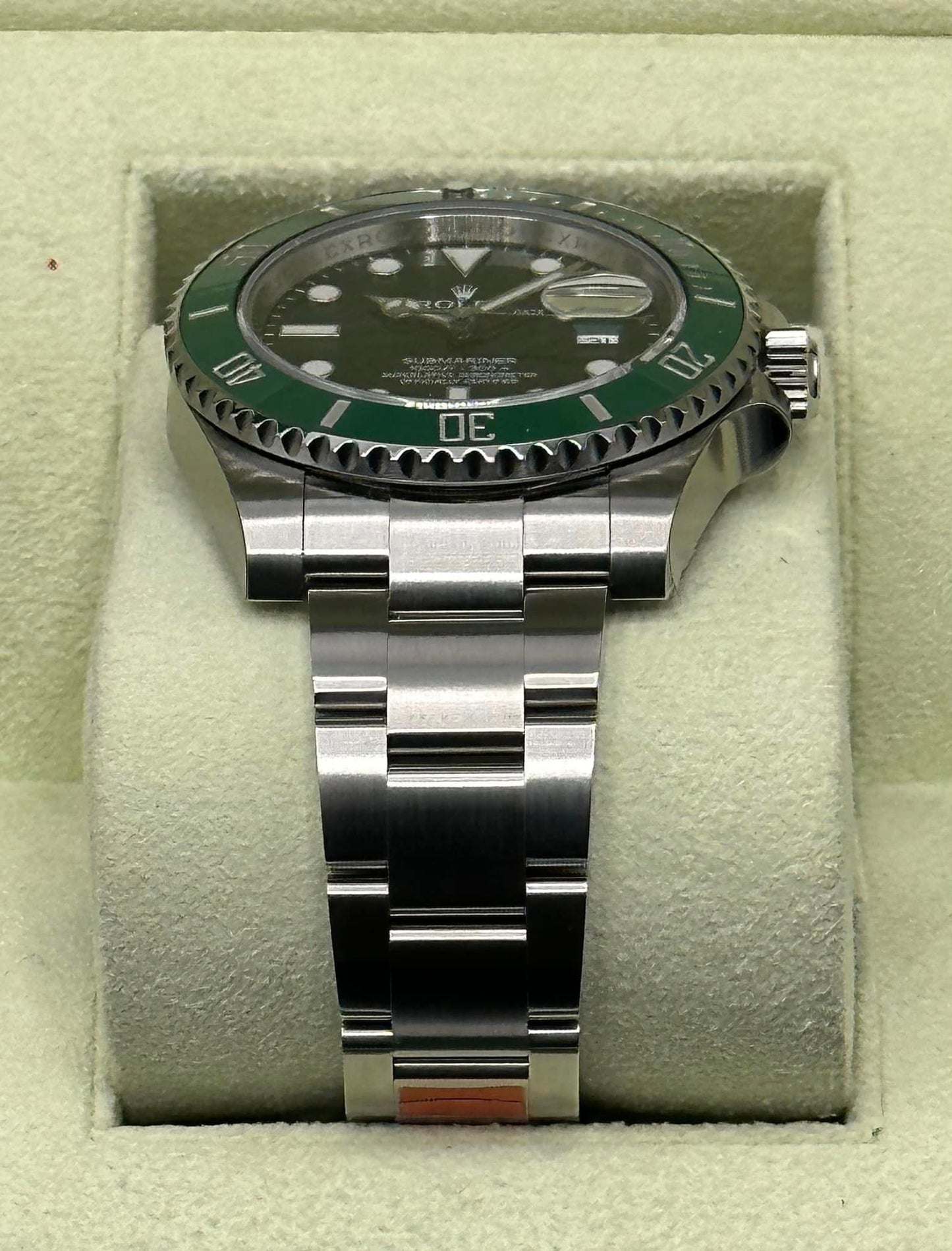 New Old Stock 2014 Rolex Submariner "Hulk" 116610LV Green Dial - MyWatchLLC