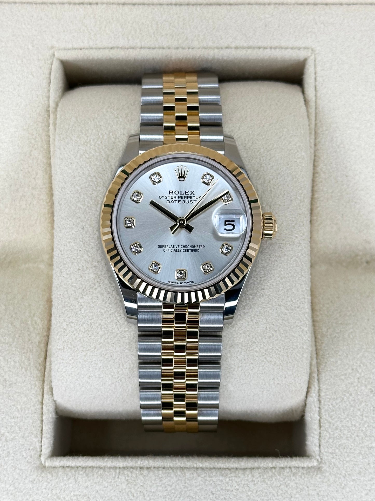 NEW 2024 Rolex Lady Datejust 31mm 278273 Two-Tone Silver Diamond Dial