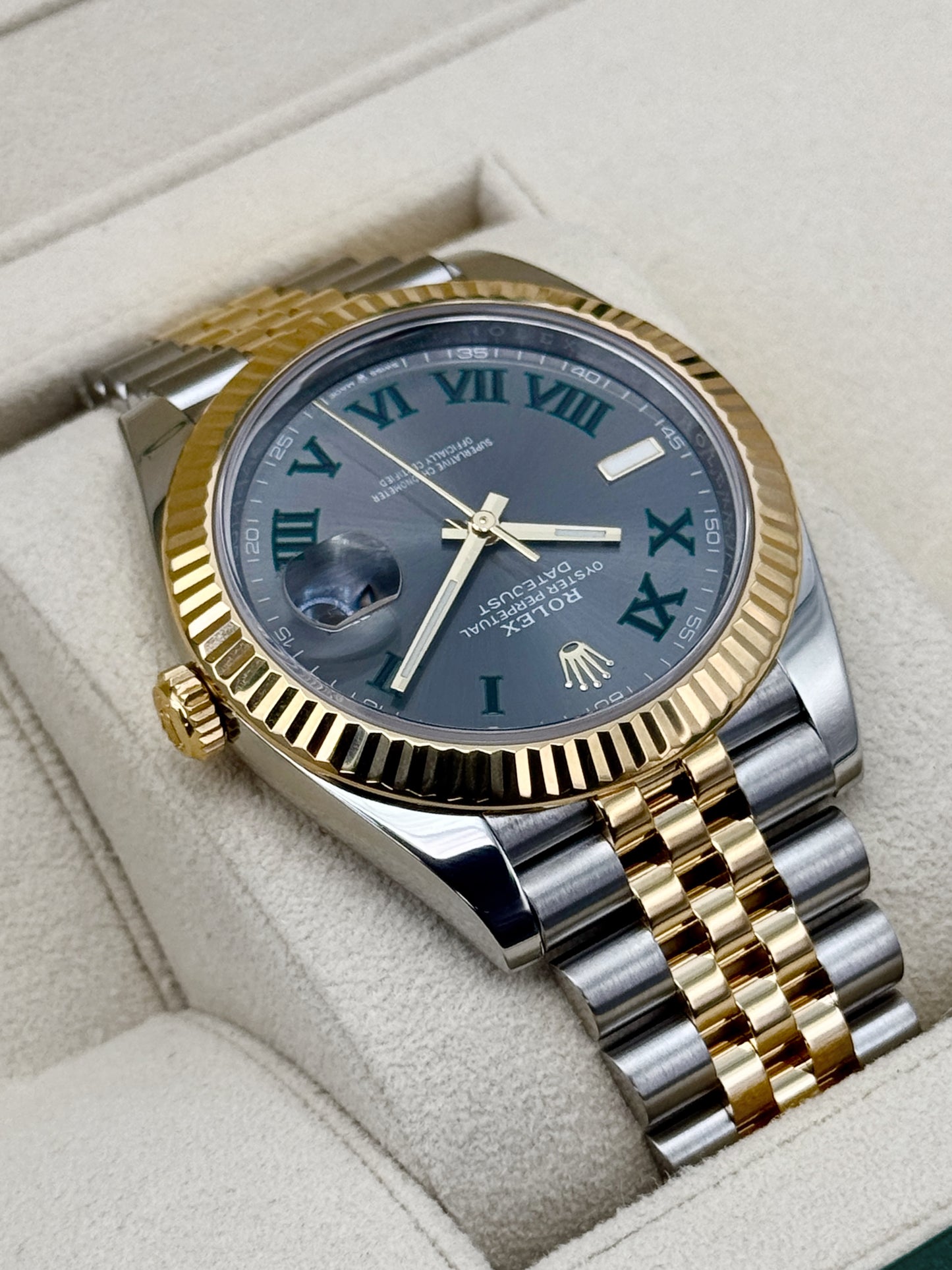 2021 Rolex Datejust 41mm 126333 Two-Tone Jubilee Wimbledon Dial