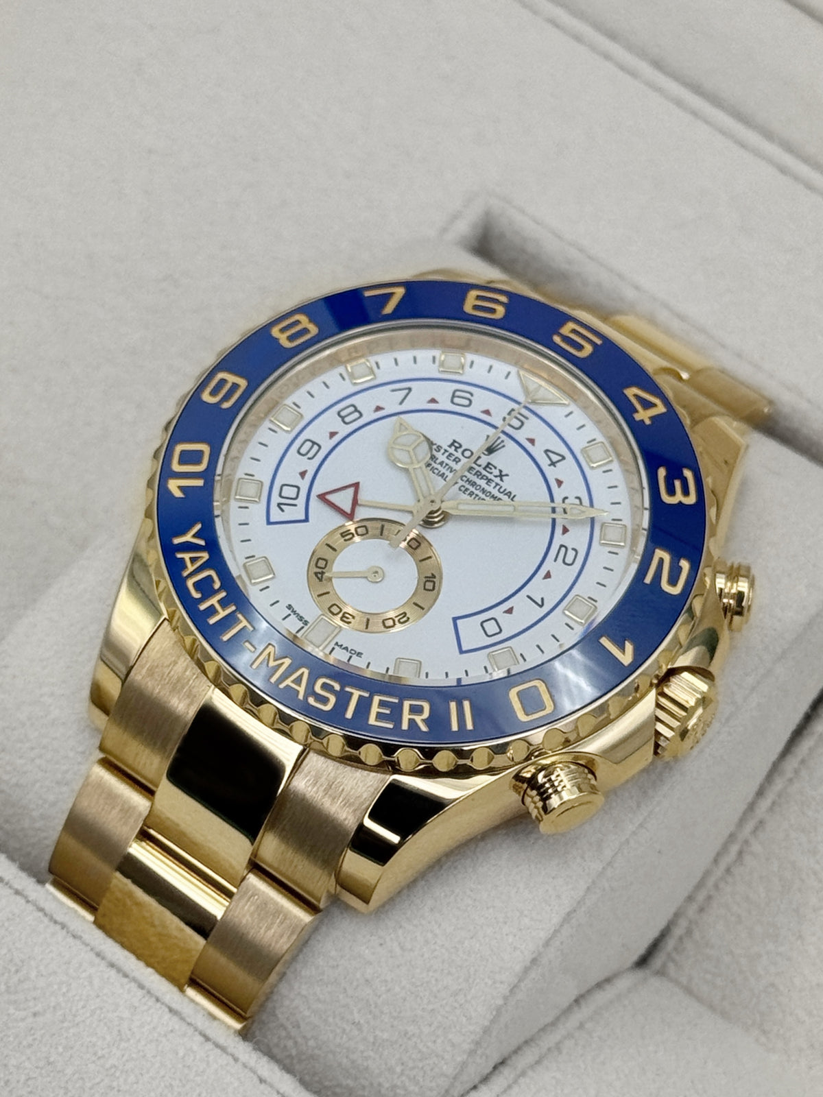 2022 Rolex Yacht-Master II 44mm 116688 18K Yellow Gold White Dial - MyWatchLLC