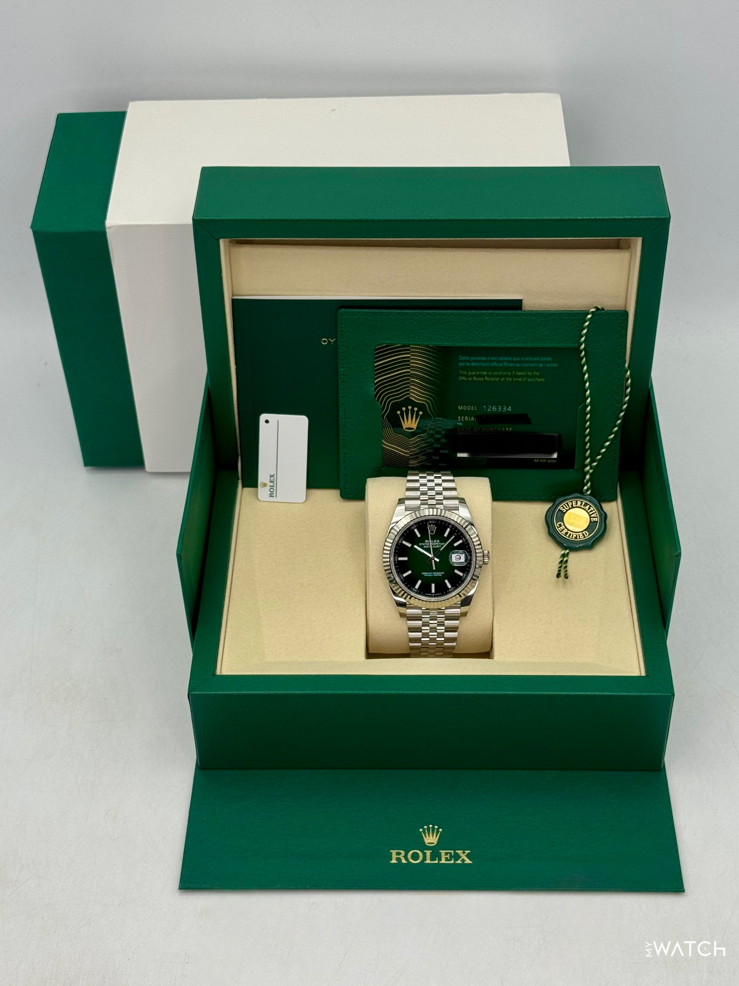 NEW 2026 Rolex Datejust 41mm 126334 Stainless Steel Jubilee Green Ombre Dial