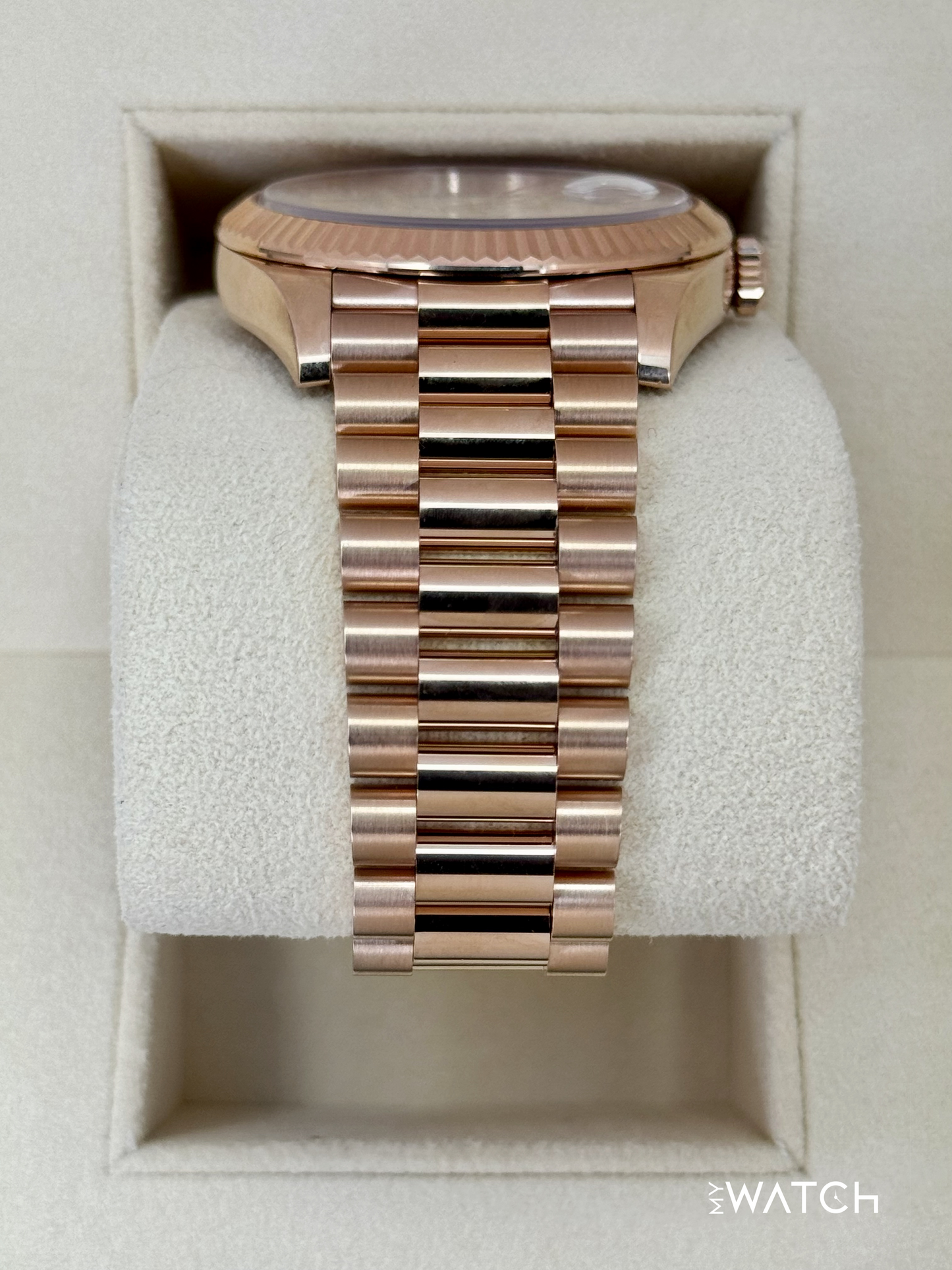 2023 Rolex Day-Date 40mm 228235 Presidential Rose Gold Sundust Dial