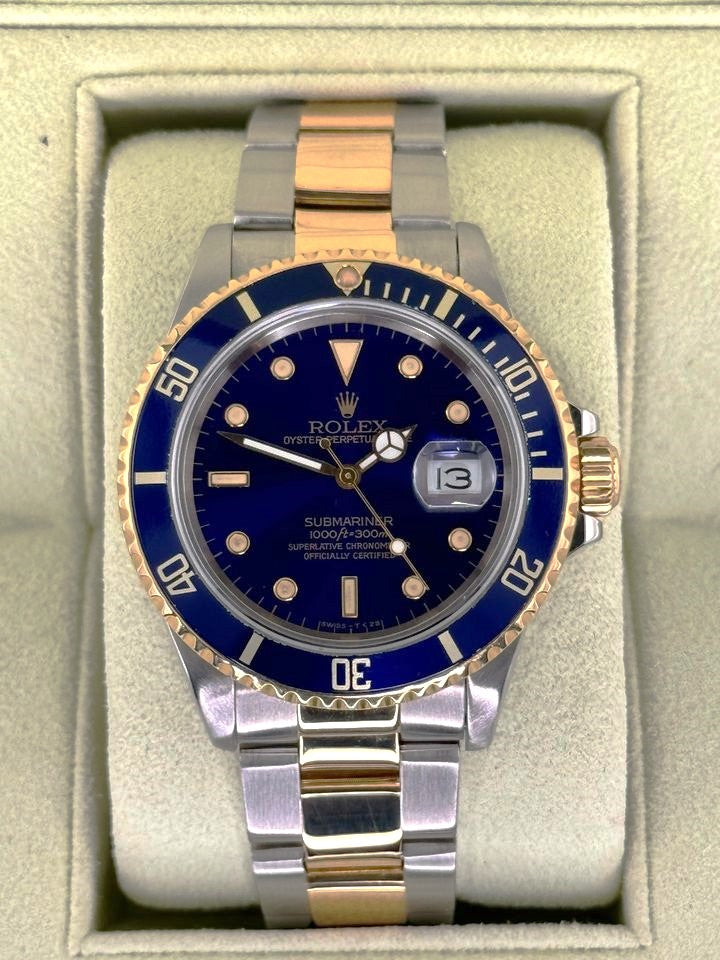 1987 Rolex Submariner 40mm 16803 Two-Tone Blue/Purple Dial - MyWatchLLC