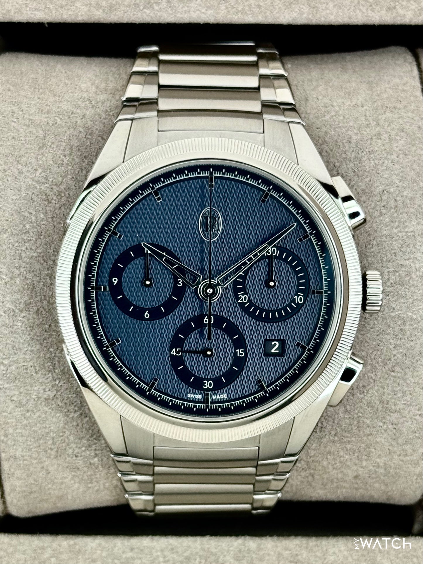 2025 Parmigiani Fleurier Tonda Pf Chronograph 42mm PFC915 Stainless Steel Blue Dial - MyWatchLLC