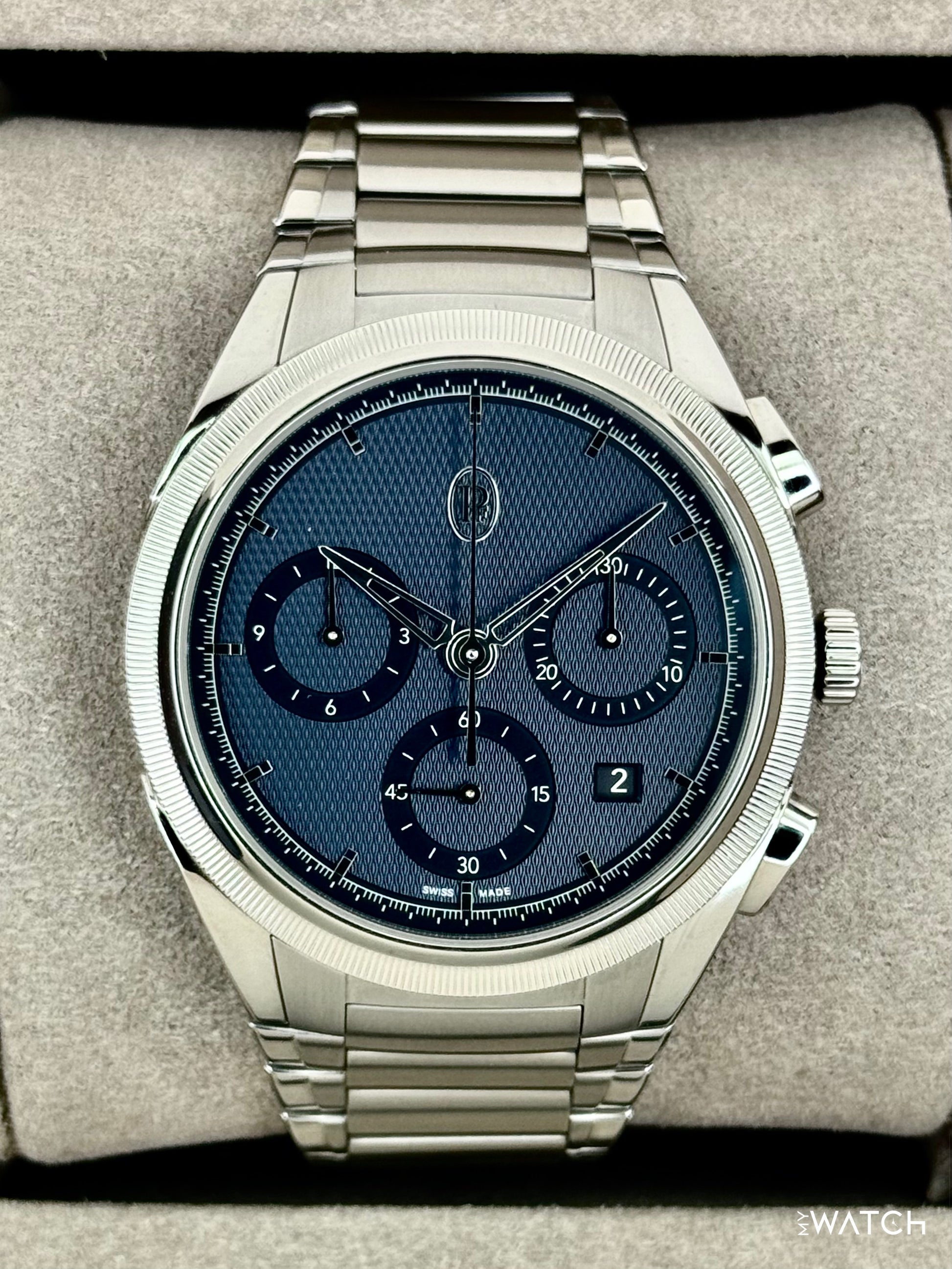 2025 Parmigiani Fleurier Tonda Pf Chronograph 42mm PFC915 Stainless Steel Blue Dial - MyWatchLLC