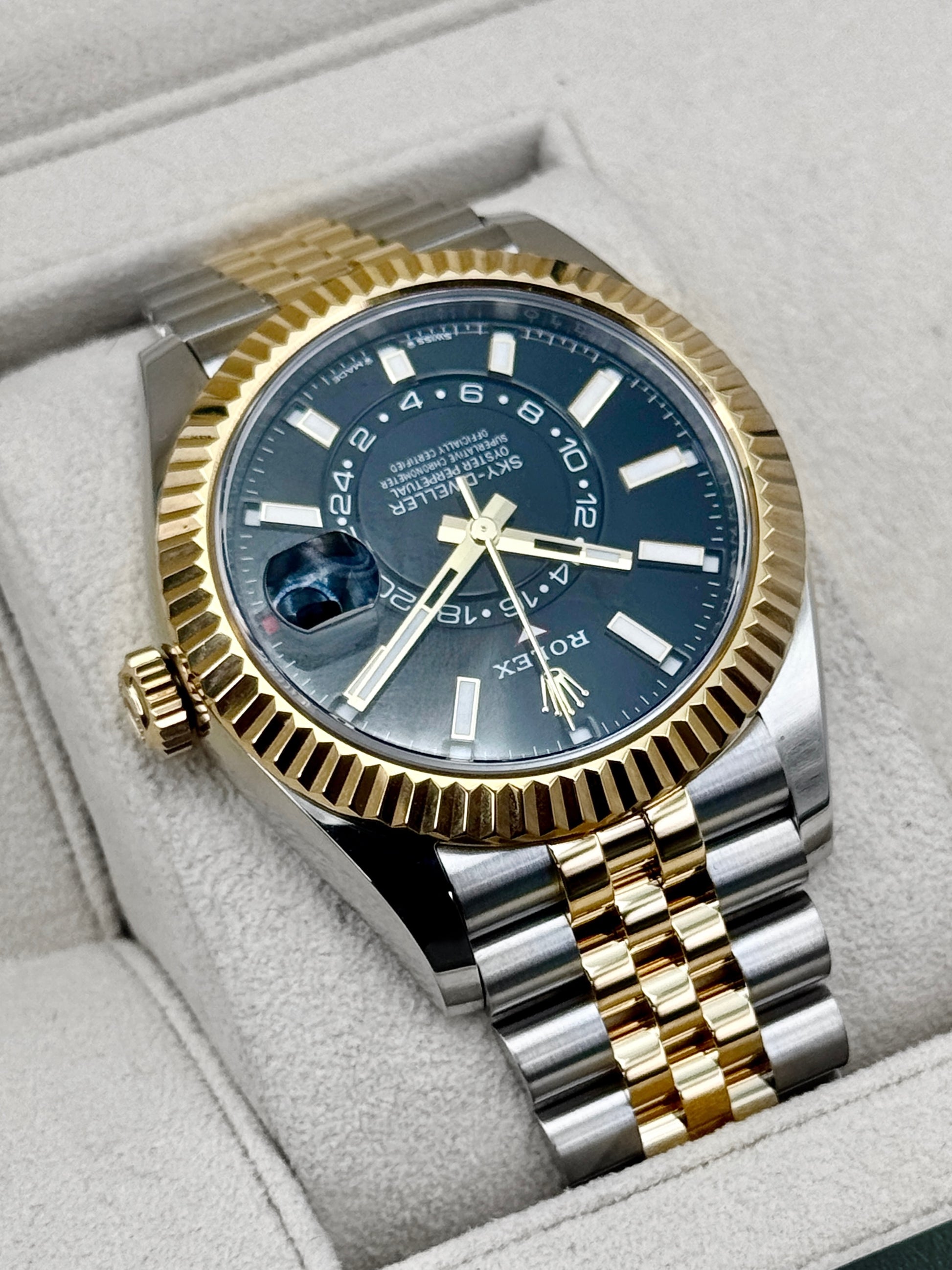 2025 Rolex Sky-Dweller 42mm 336933 Two-Tone Jubilee Black Dial - MyWatchLLC