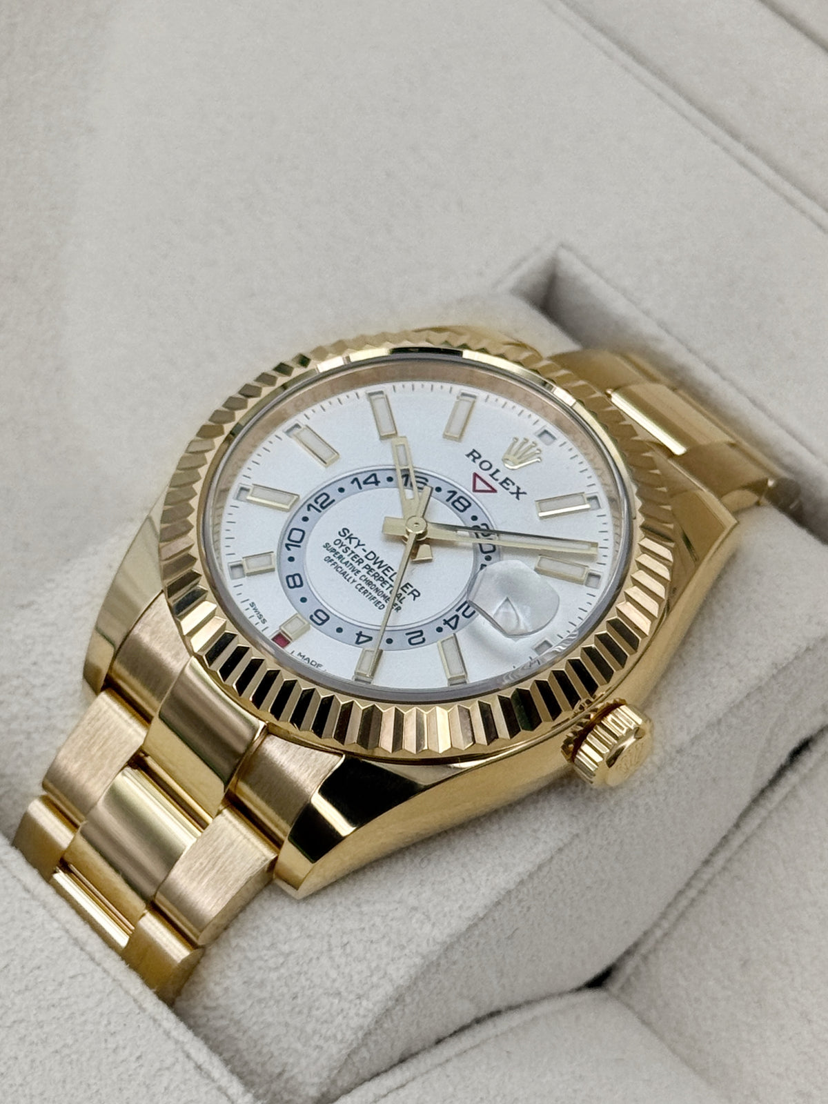 2023 Rolex Sky-Dweller 42mm 326938 Yellow Gold Oyster White Dial
