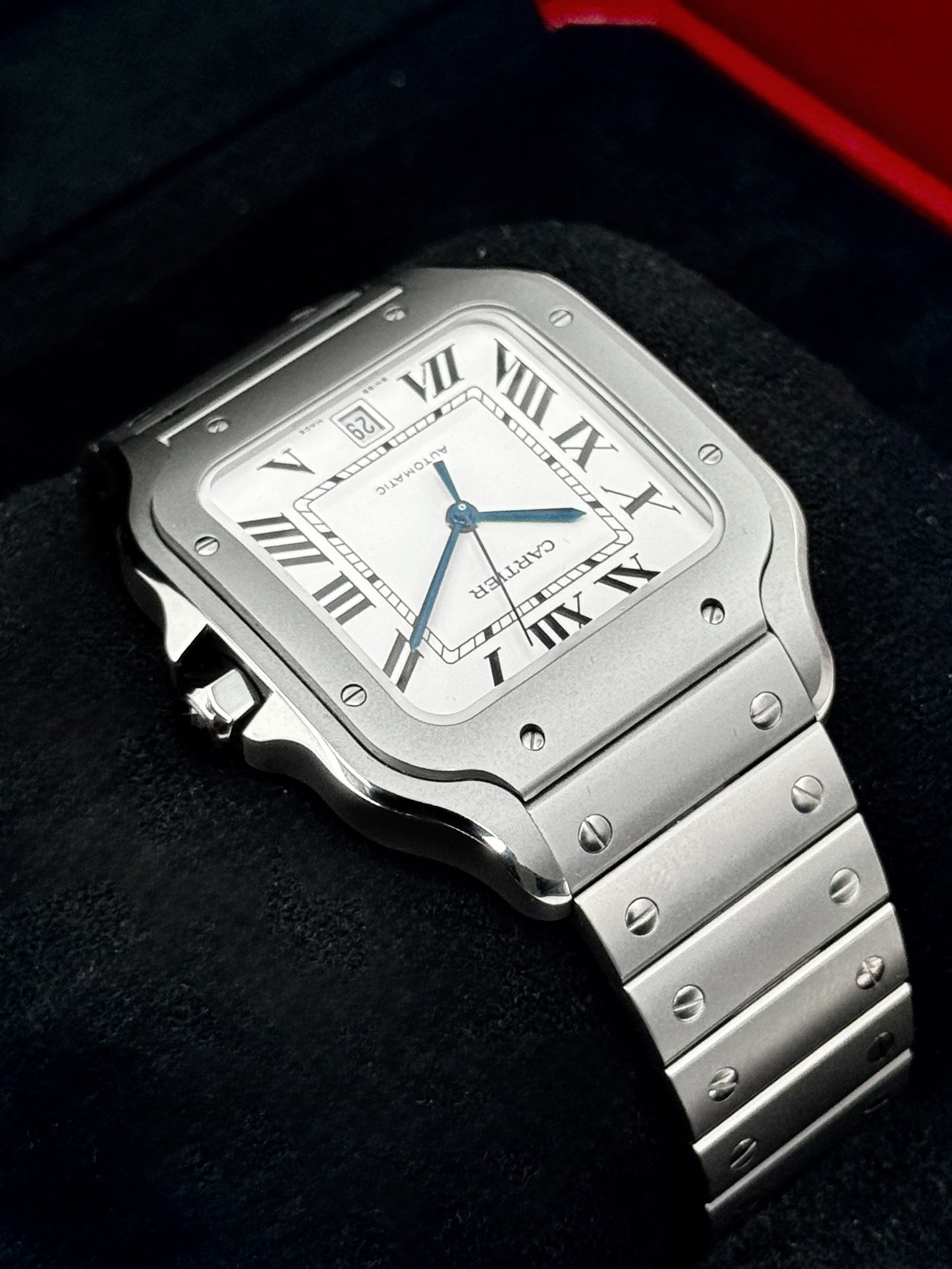 2025 Cartier Santos De Cartier 39.8mm WSSA0089 Titanium White Dial