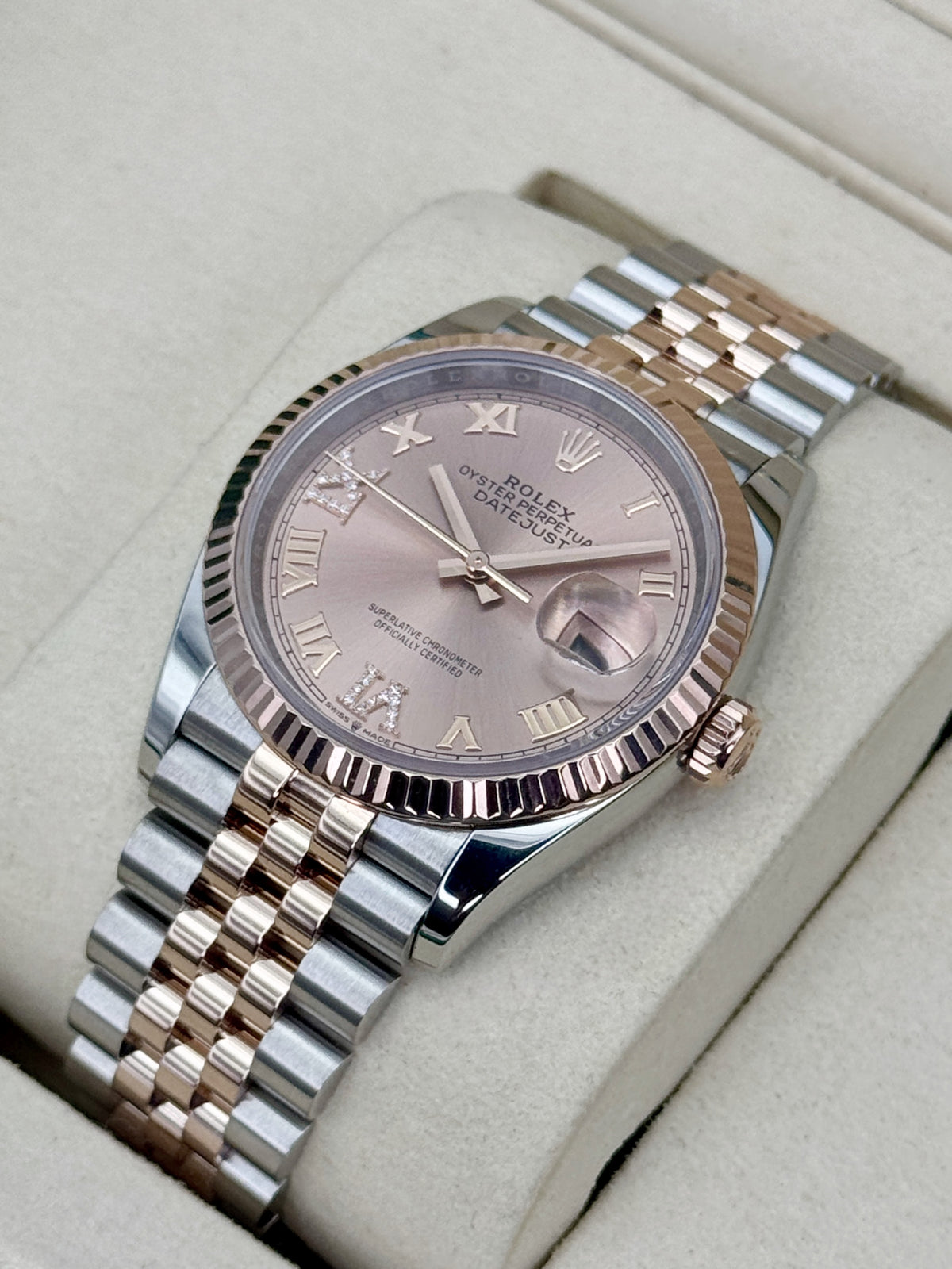 2025 Rolex Datejust 36mm 126231 Two-Tone Jubilee Rosé Diamond Dial