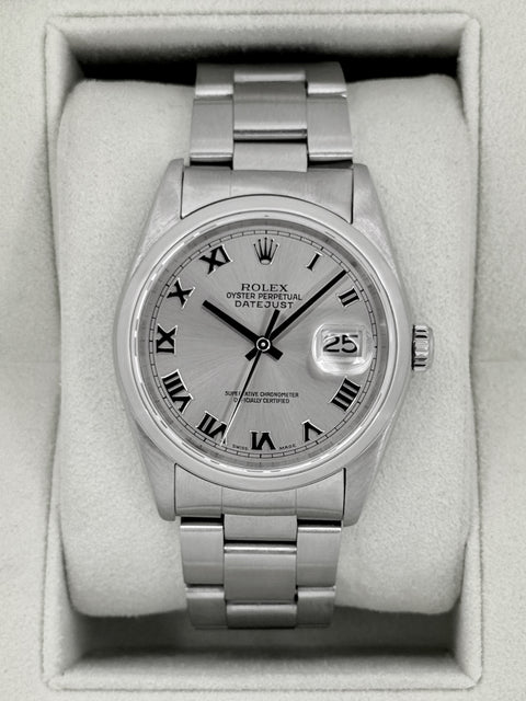2004 Rolex Datejust 36mm 16200 Stainless Steel Oyster Silver Dial