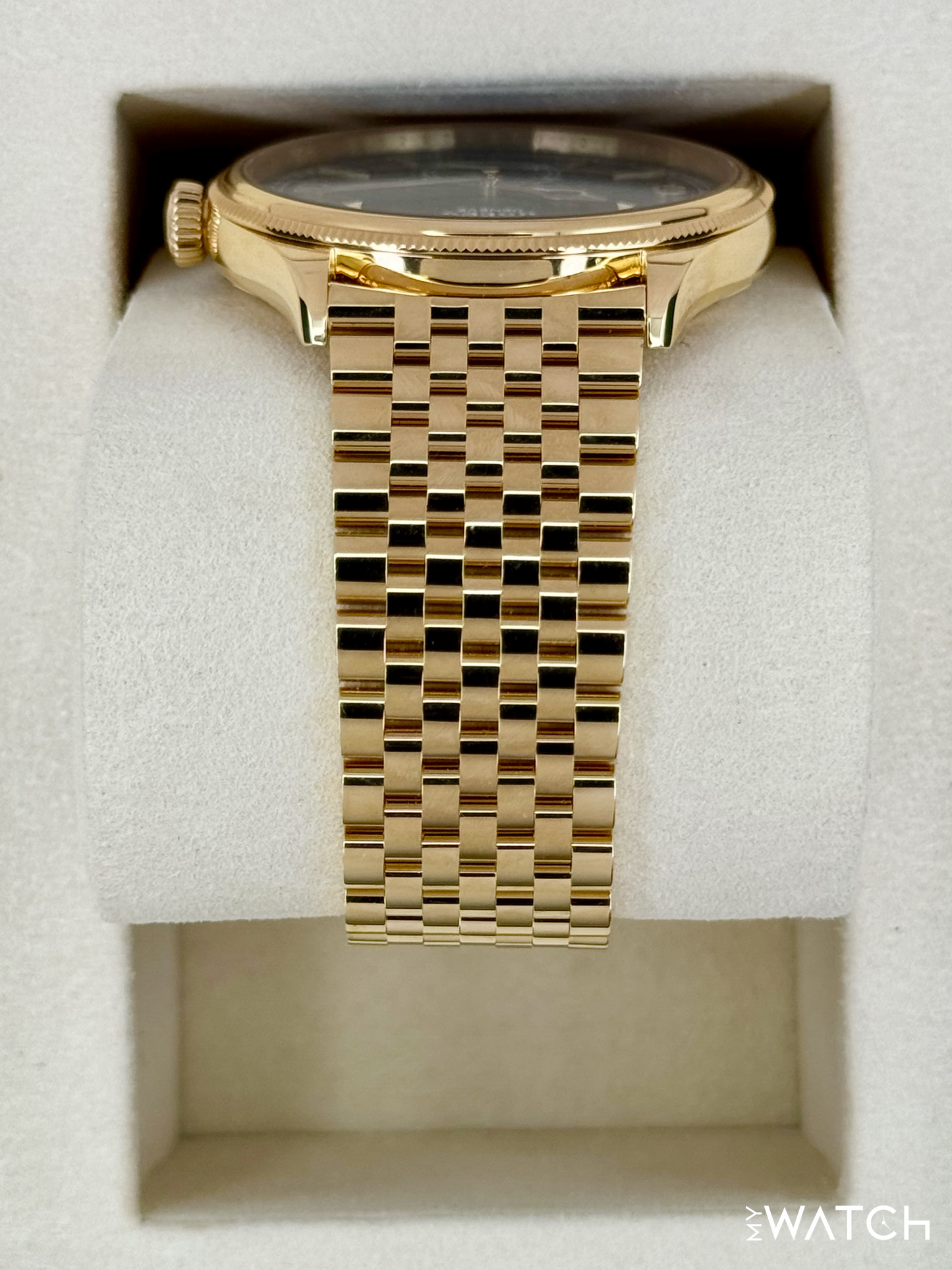 NEW 2025 Rolex 1908 39mm 52508 Yellow Gold Settimo Bracelet Black Dial