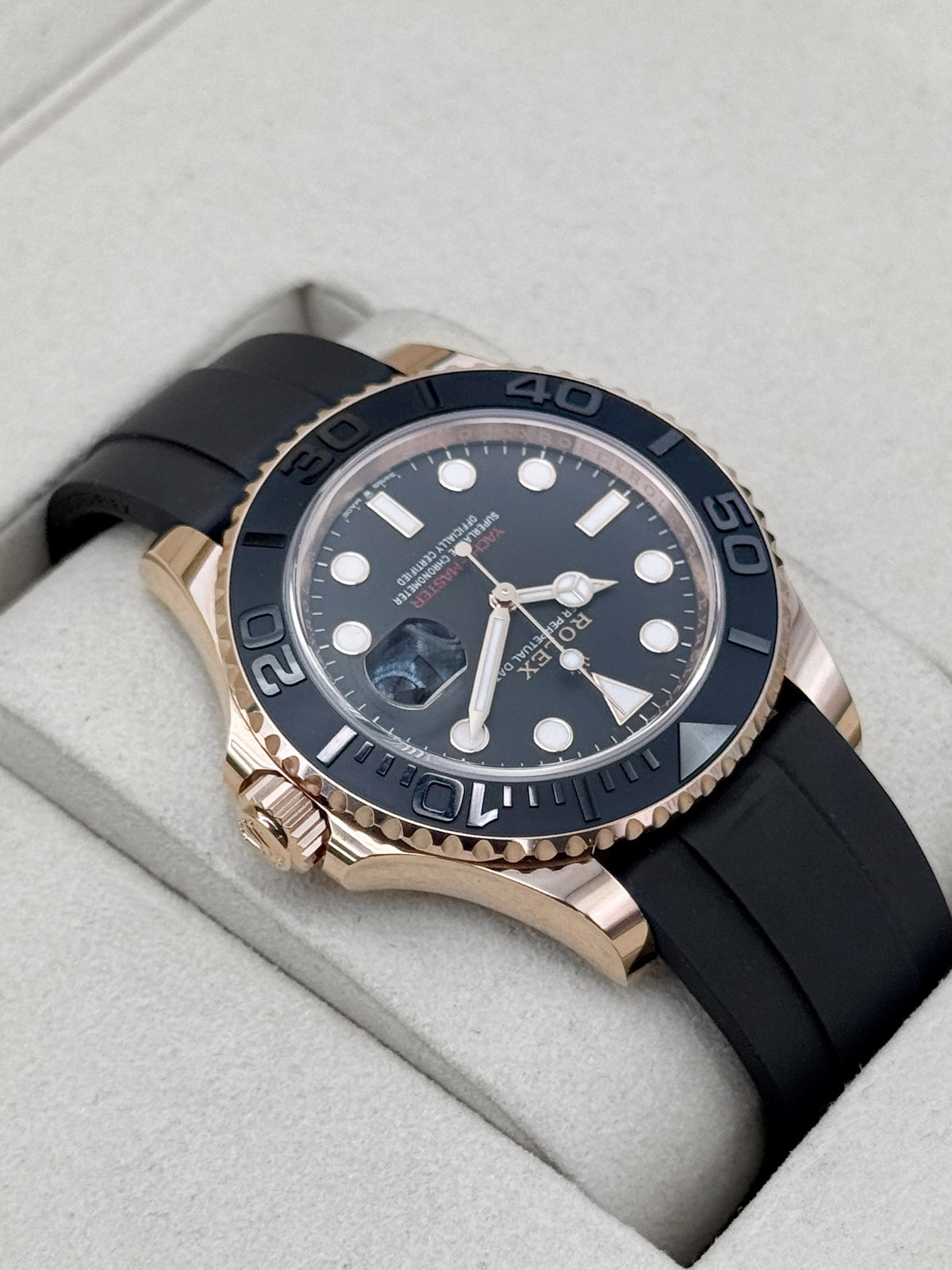 NEW 2026 Rolex Yacht-Master 40mm 126655 Rose Gold Oysterflex Black Dial