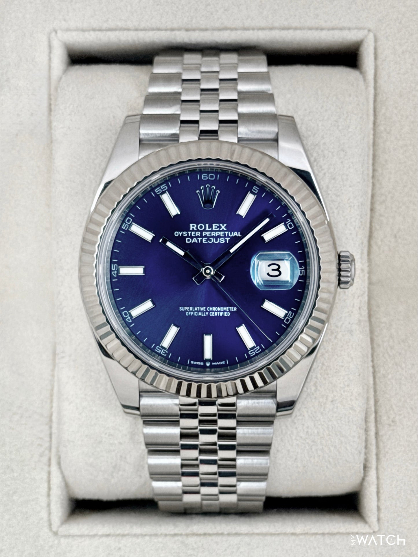 2023 Rolex Datejust 41mm 126334 Stainless Steel Jubilee Blue Dial - MyWatchLLC