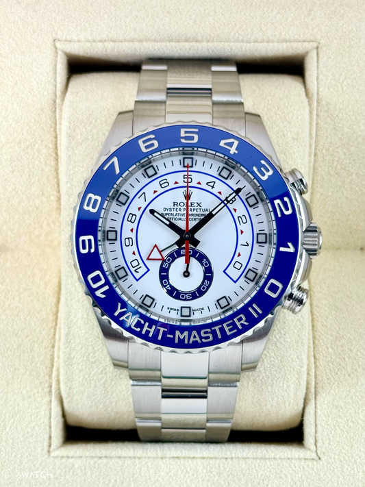 2016 Rolex Yacht-Master II 44mm 116680 Stainless Steel White Dial - MyWatchLLC