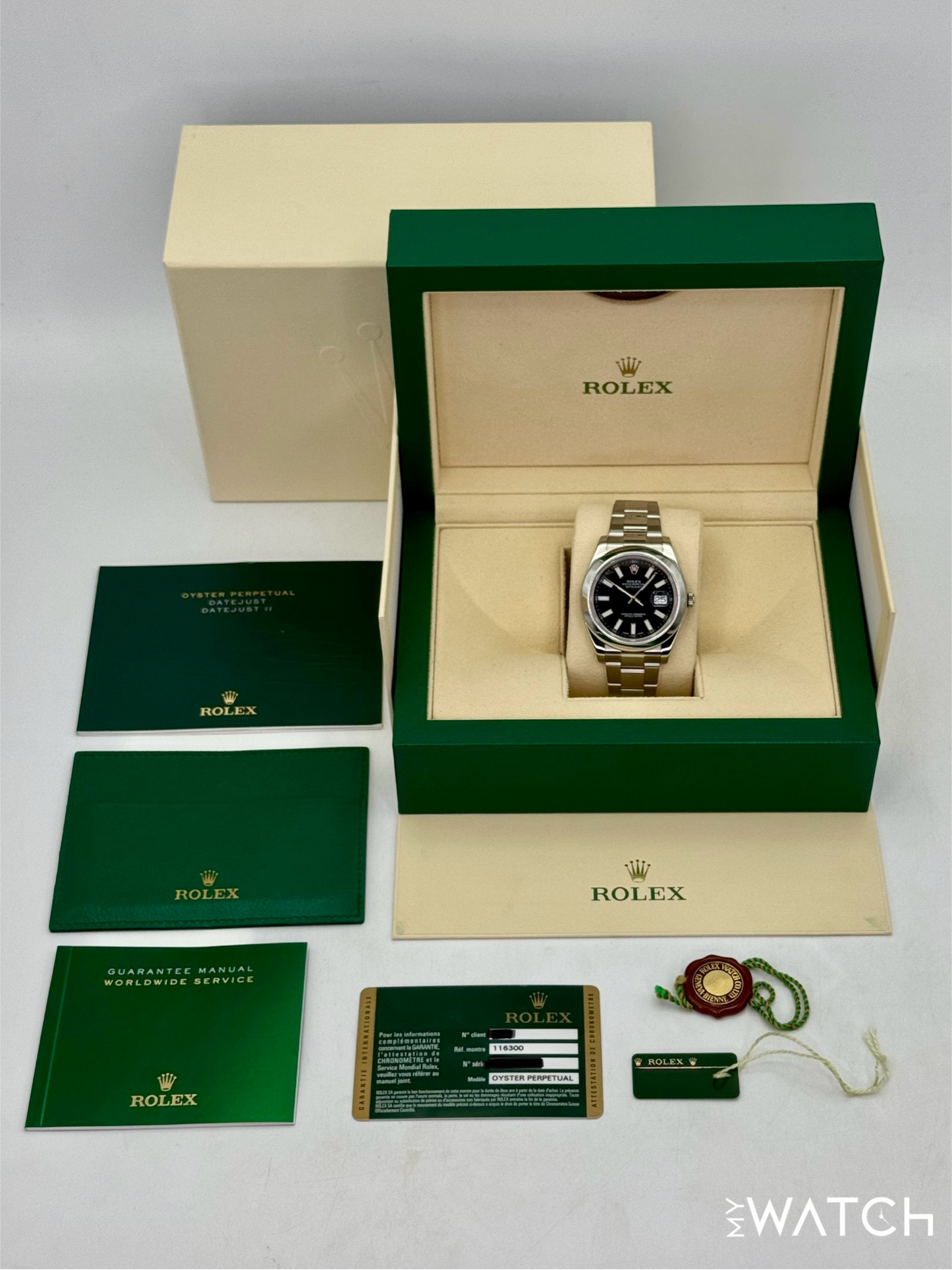 2014 Rolex Datejust II 41mm 116300 Stainless Steel Oyster Black Dial