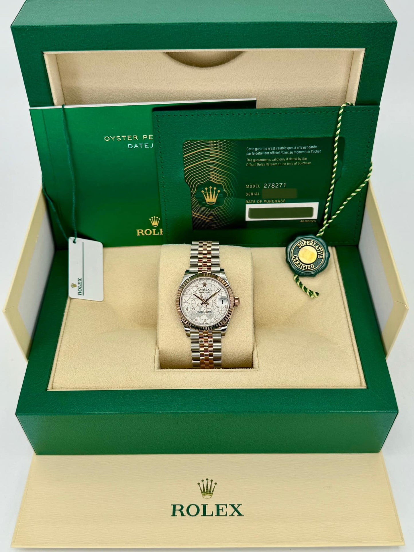 NEW 2024 Rolex Ladies Datejust 31mm 278271 Two-Tone Jubilee Floral Motif Dial