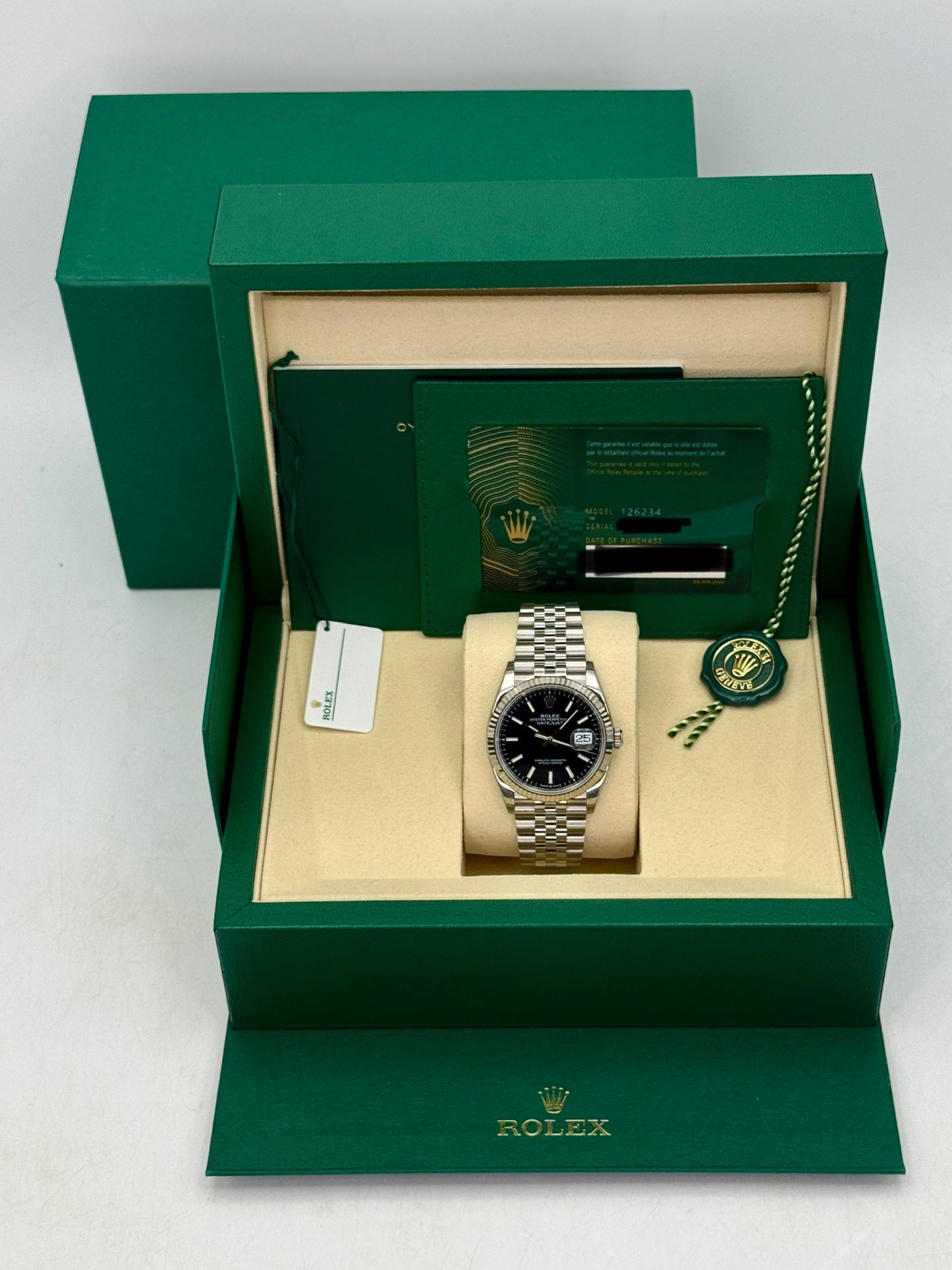 NEW 2026 Rolex Datejust 36mm 126234 Stainless Steel Jubilee Black Dial (STICKERED)
