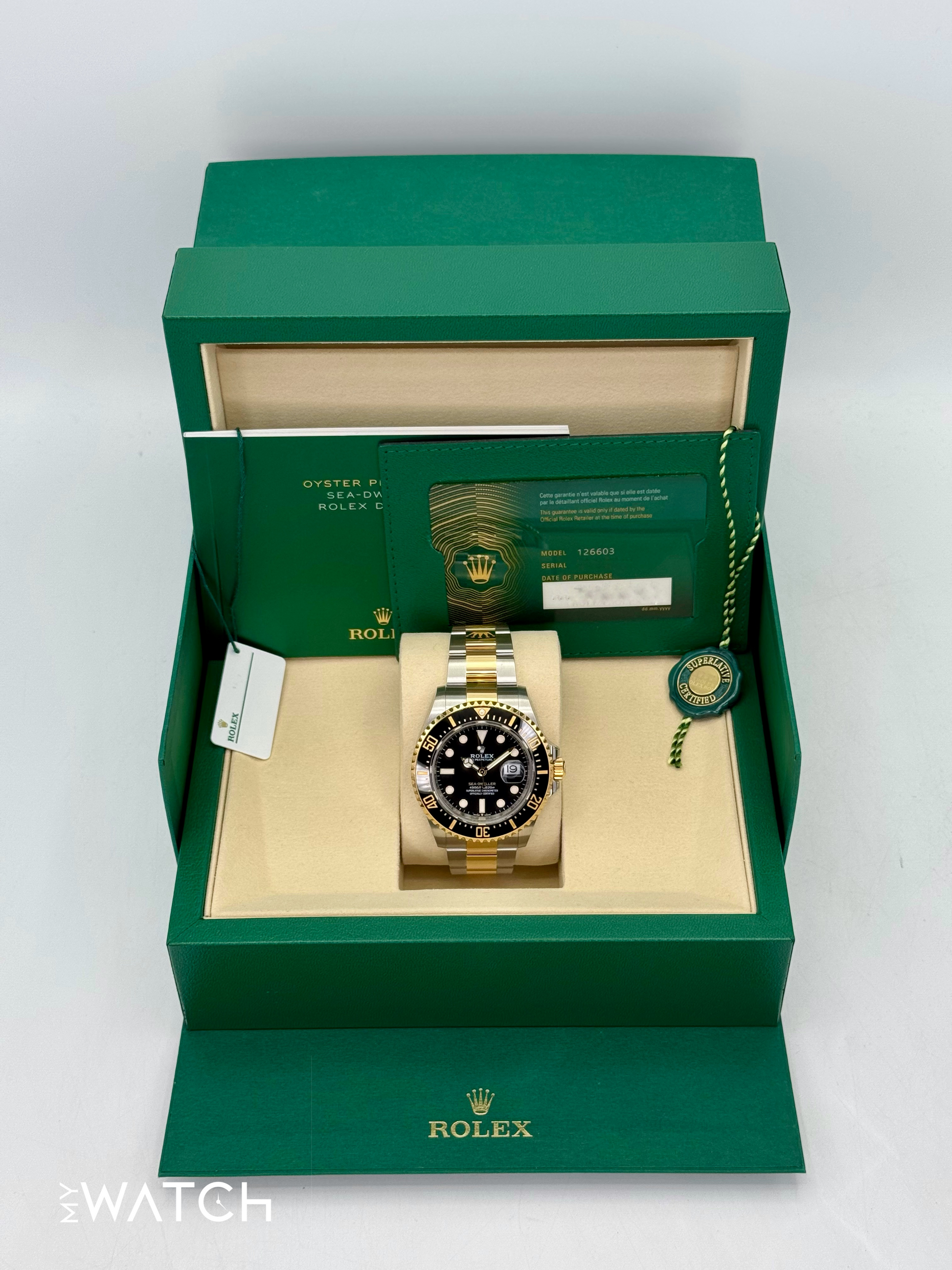 New 2025 Rolex Sea-Dweller 43mm 126603 Two-Tone Black Dial - MyWatchLLC